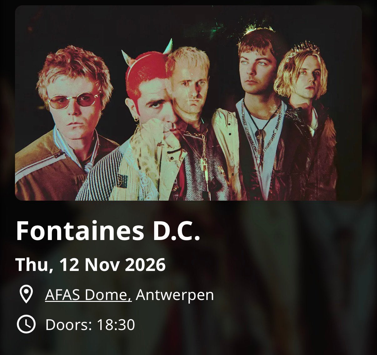 2x Staplaats Fontaines D.C. AFAS Dome Antwerpen 12 november, Twee personen, November, Rock of Poprock
