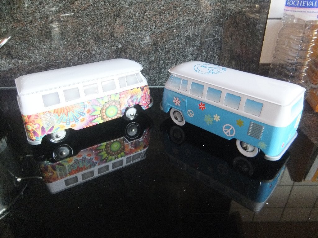 2 blikken VW volkswagen busjes, Verzamelen, Blikken, Zo goed als nieuw, Koek(jes), Ophalen of Verzenden
