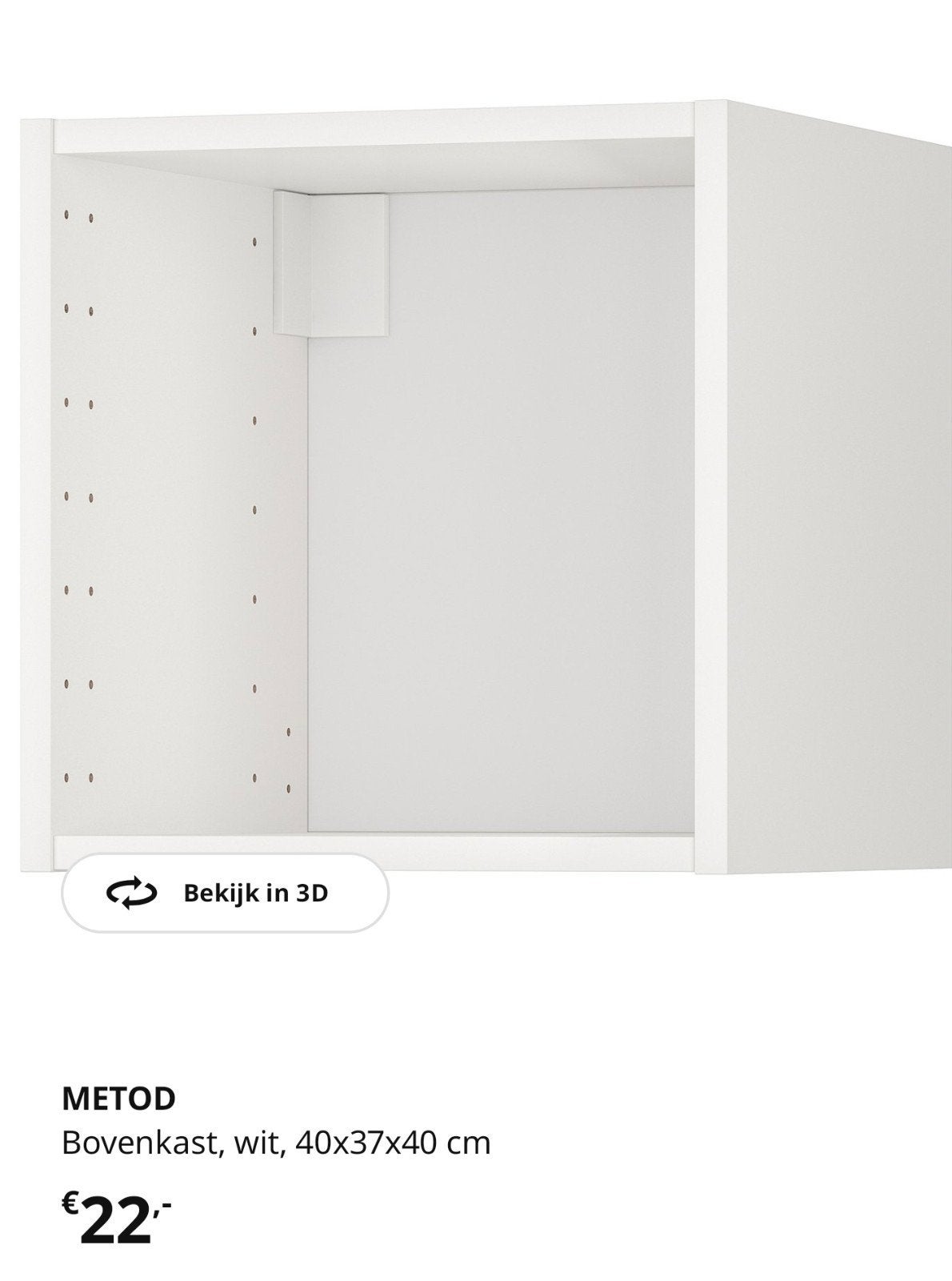 IKEA Metod bovenkast 40x37x40 cm - Nieuw in doos, Ophalen, Nieuw