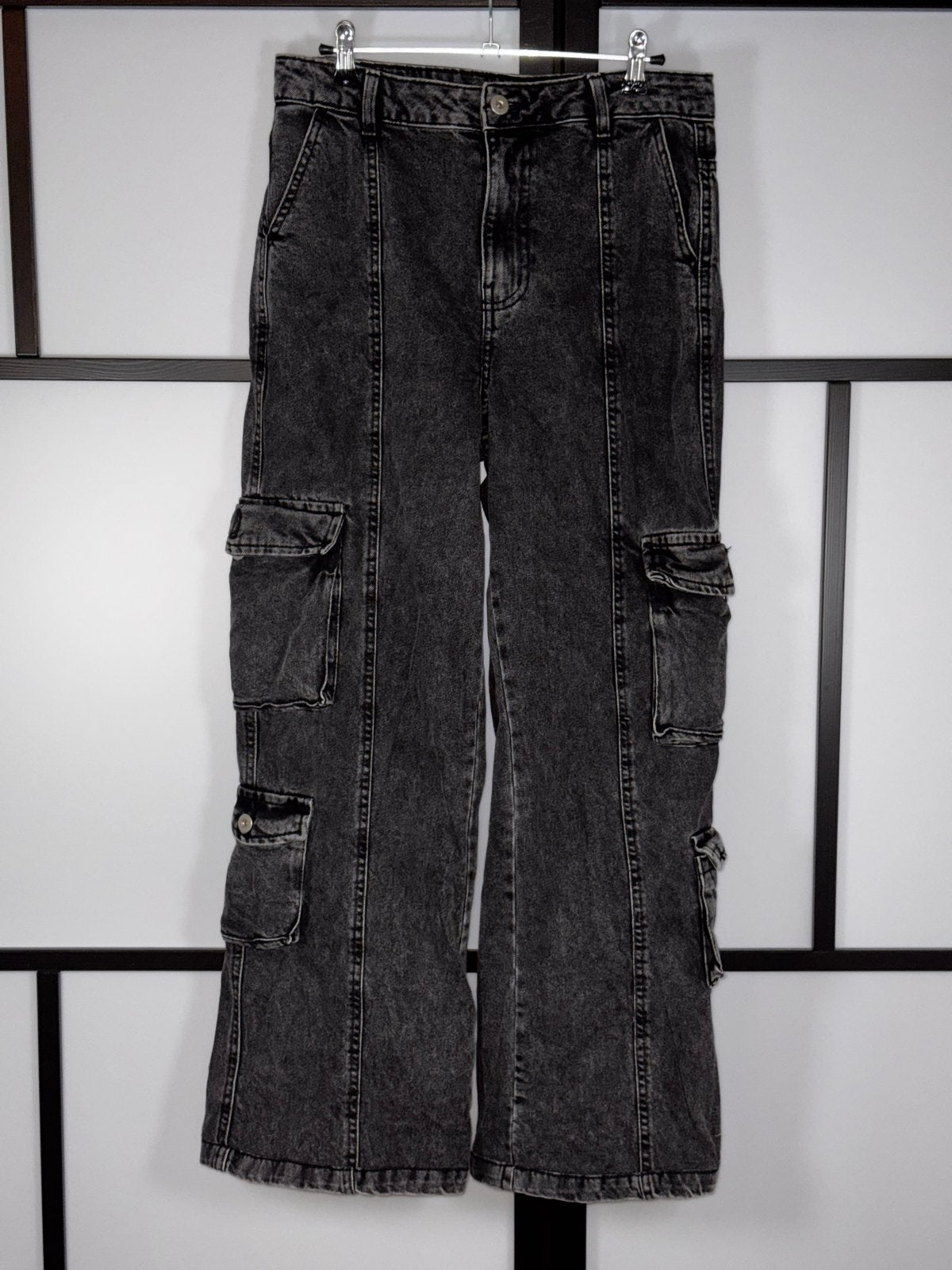 Grijze cargo broek maat 36, ingekort, loose fit, Kort, Ophalen of Verzenden, Zo goed als nieuw, Maat 36 (S)