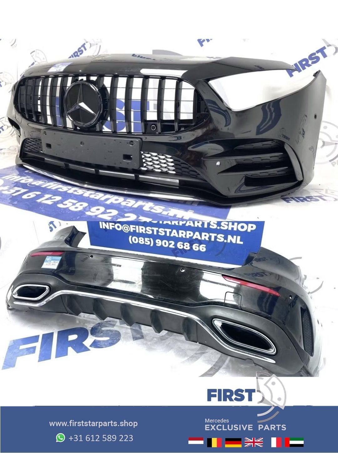 W177 A KLASSE 2022 AMG PAKKET BUMPER SET Origineel Mercedes, Auto-onderdelen, Carrosserie en Plaatwerk, Gebruikt, -, Ophalen of Verzenden