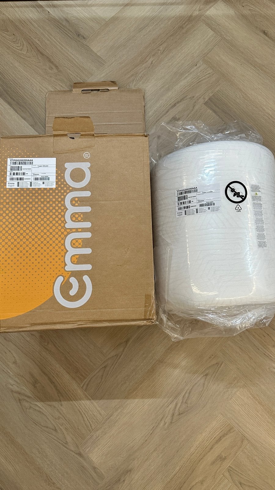 Emma Sleep TOPPER 200x200 AirGrid, Ophalen, Wit, Overige maten, Stof