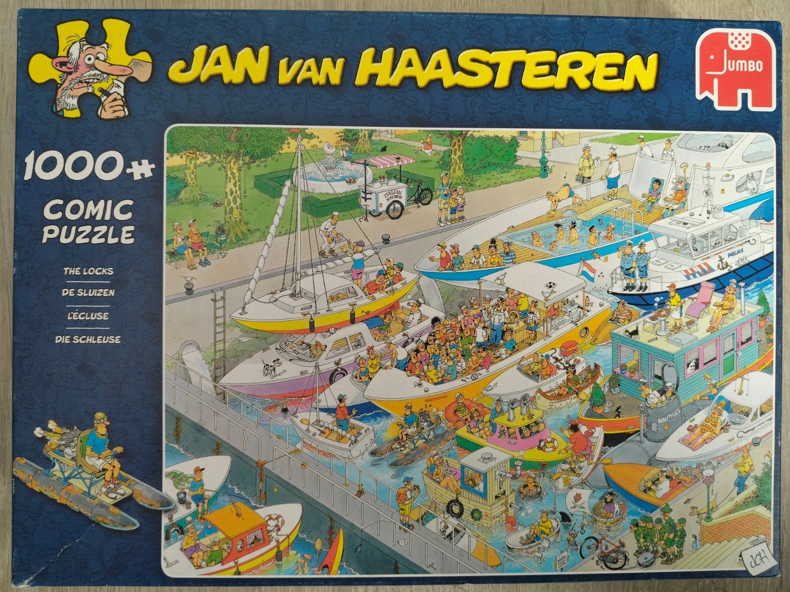 De sluizen puzzel Jan van Haasteren te koop, Ophalen of Verzenden, 500 t/m 1500 stukjes, Zo goed als nieuw, Legpuzzel