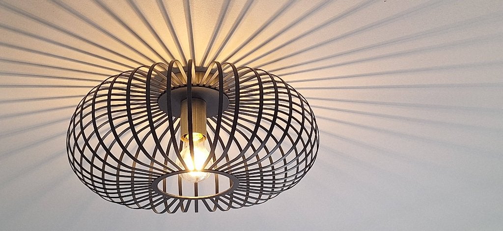 Plafondlamp industrieel, Huis en Inrichting, Zwart, Nieuw, Plafondlamp, Metaal