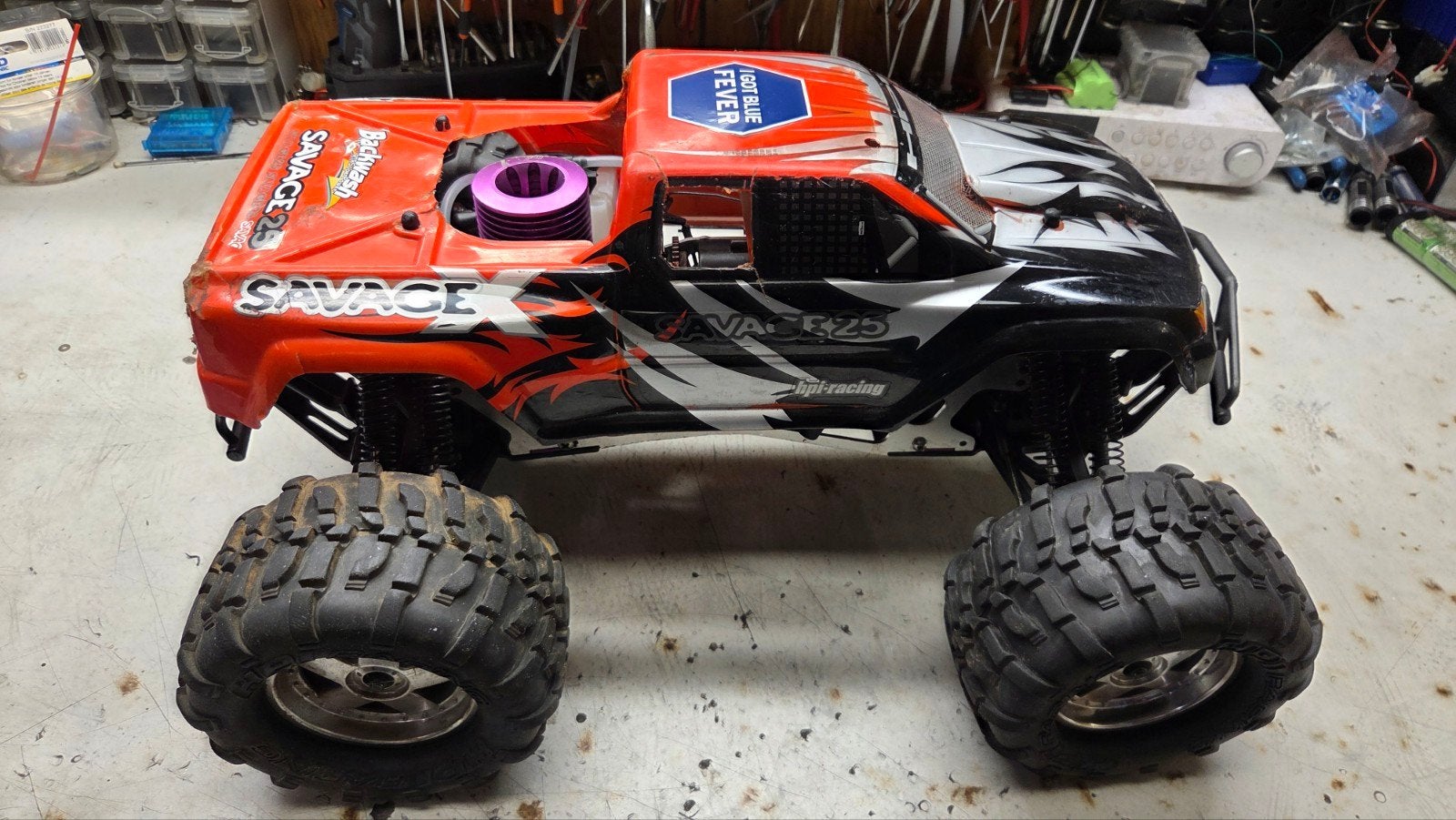te koop leuke hpi savage, Gebruikt, Ophalen of Verzenden, Auto onroad, Schaal 1:8