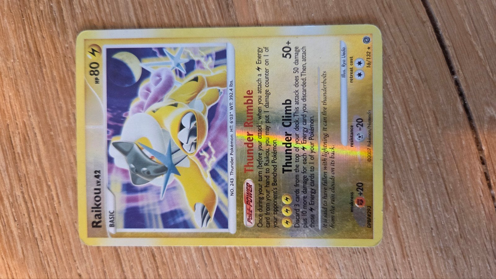 Raikou Pokémon kaart - Holo Foil - Thunder Rumble, Ophalen of Verzenden, Zo goed als nieuw, Losse kaart, Foil