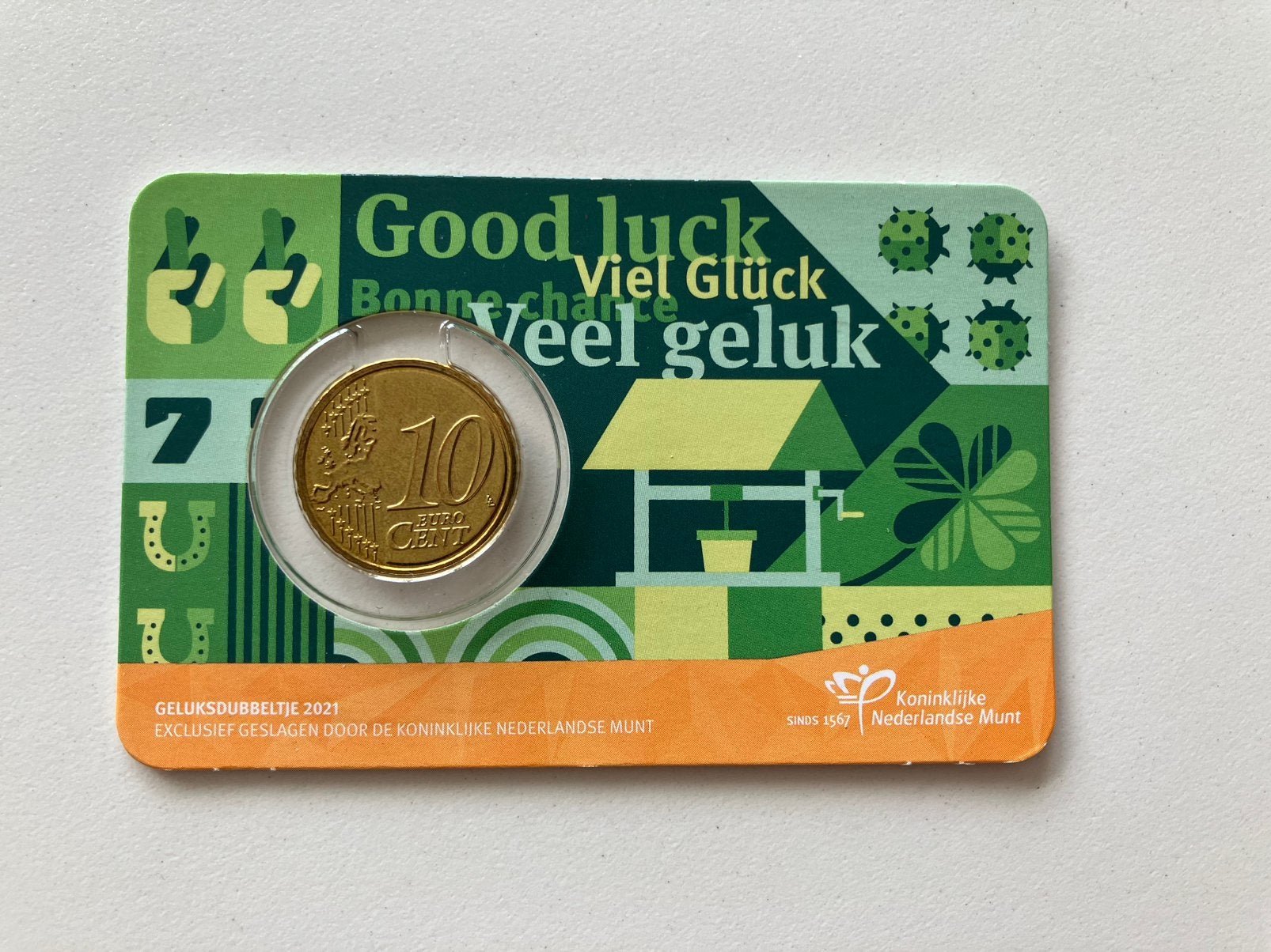Coincard Geluksdubbeltje 2021, Verzenden, Koningin Beatrix, Euro's