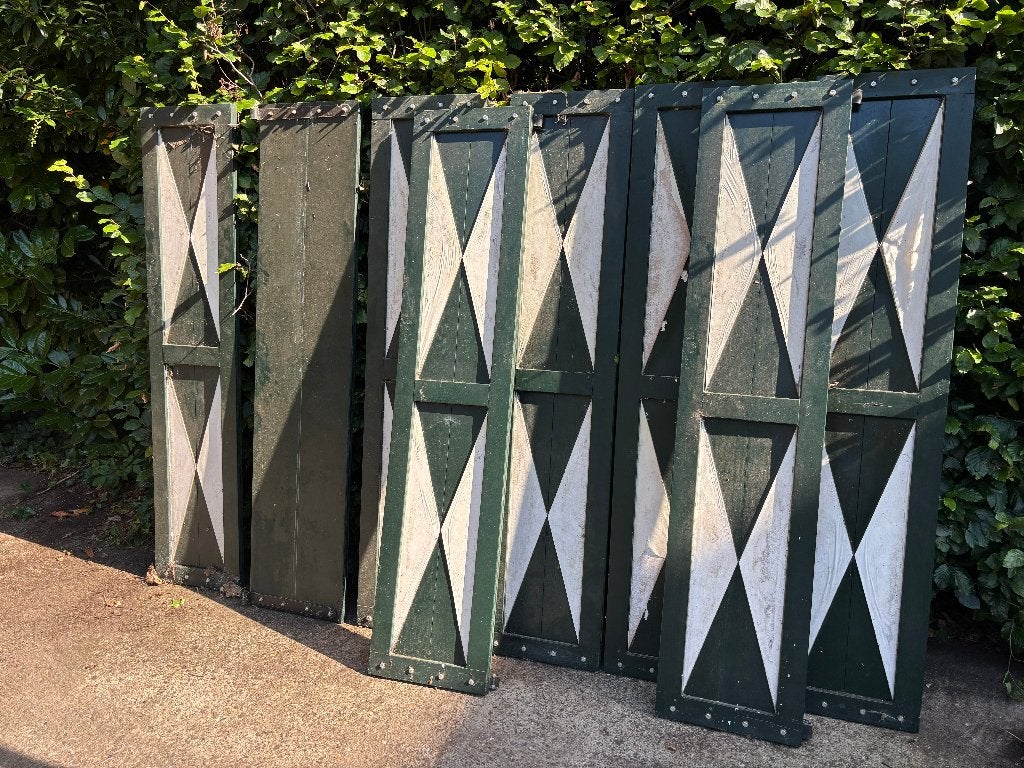 8 eikenhouten luiken 40x184x3, Ophalen, Gebruikt, Minder dan 80 cm, Overige typen