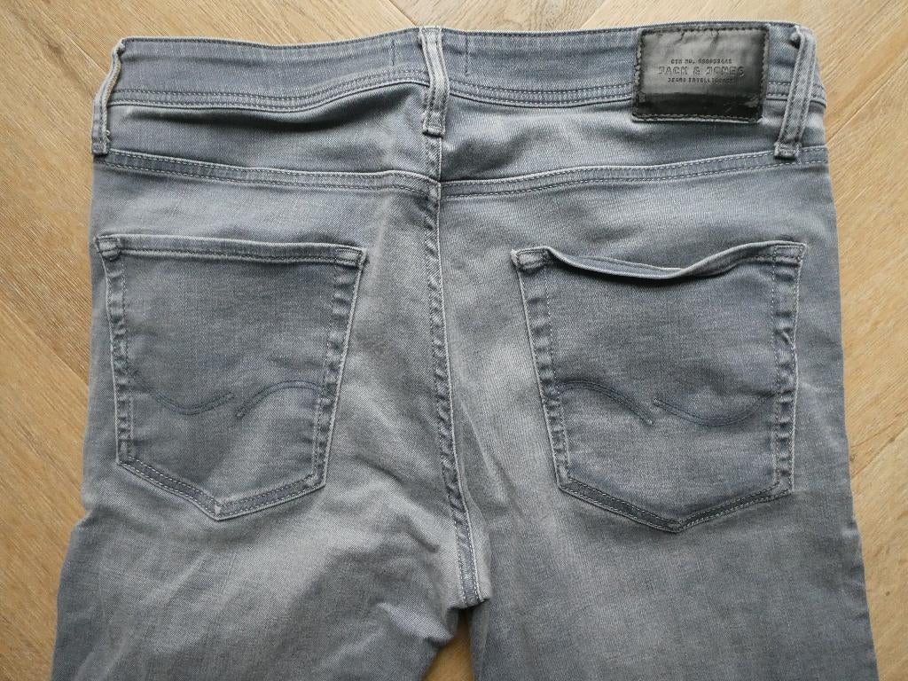 Mooie grijze Jack & Jones spijkerbroek, Slim Fit, Tim 34-34, Ophalen of Verzenden, Zo goed als nieuw, W33 - W34 (confectie 48/50)