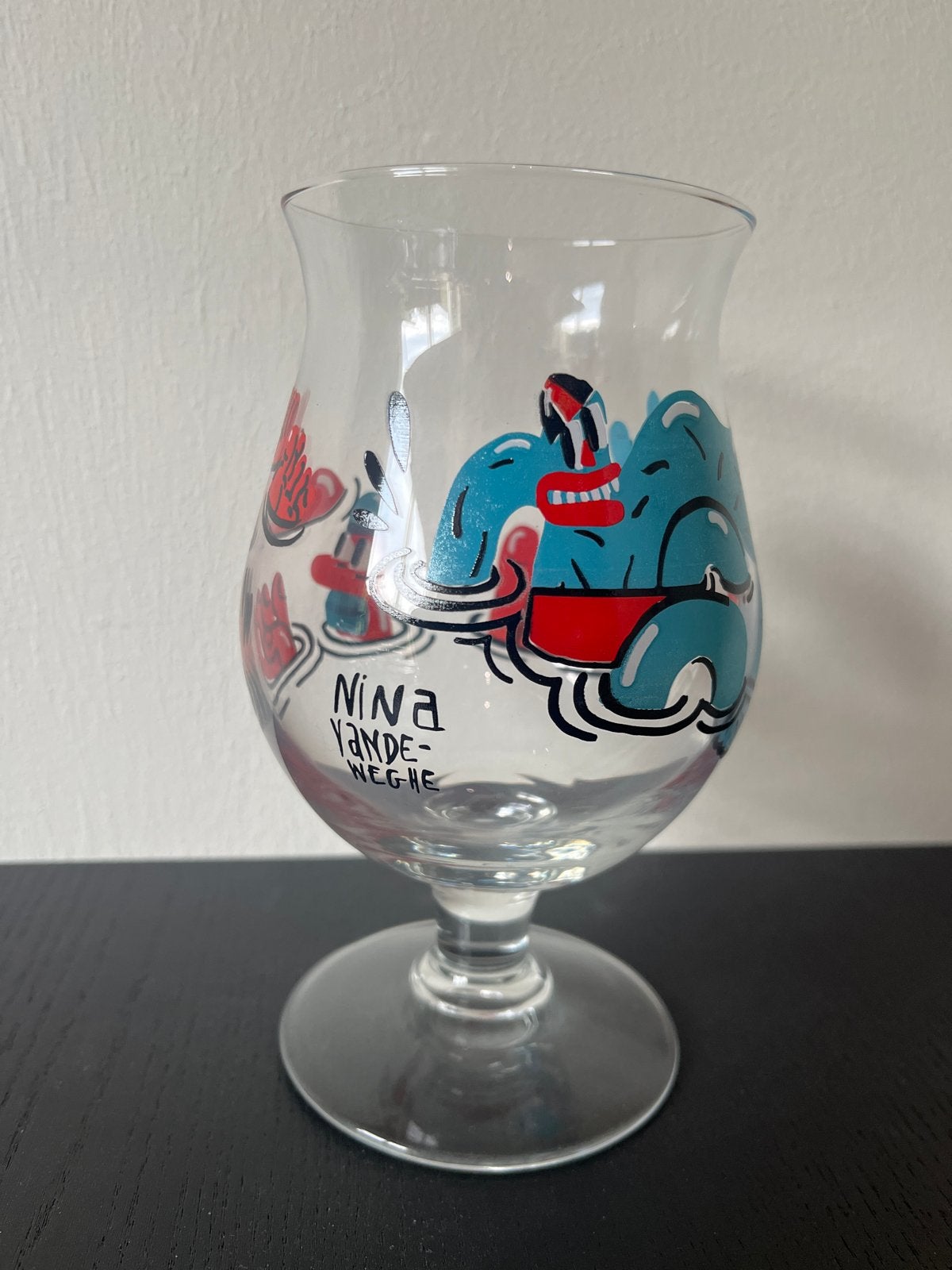 Duvel glas Nina Van De Weghe design, Ophalen of Verzenden