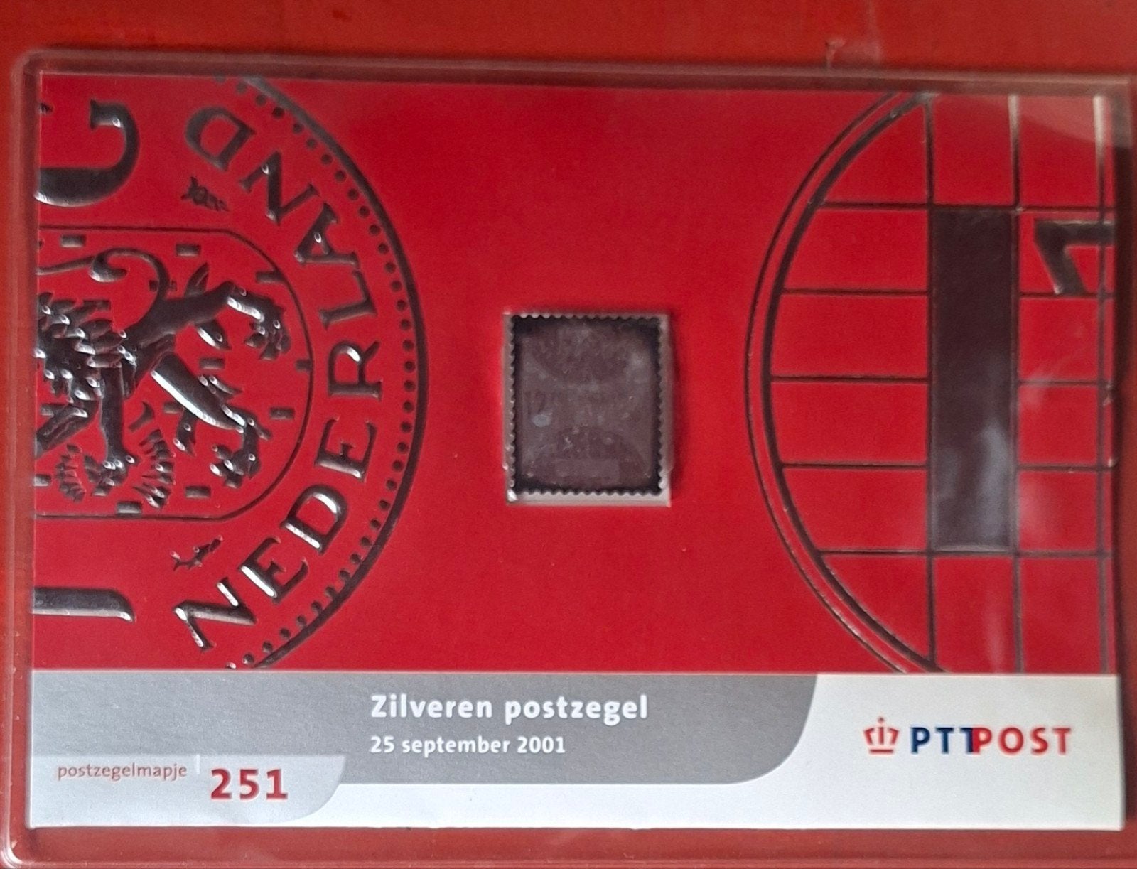 Zilveren Postzegel 2001 (12,75 Gulden) - PTT Postmapje 251, Ophalen of Verzenden