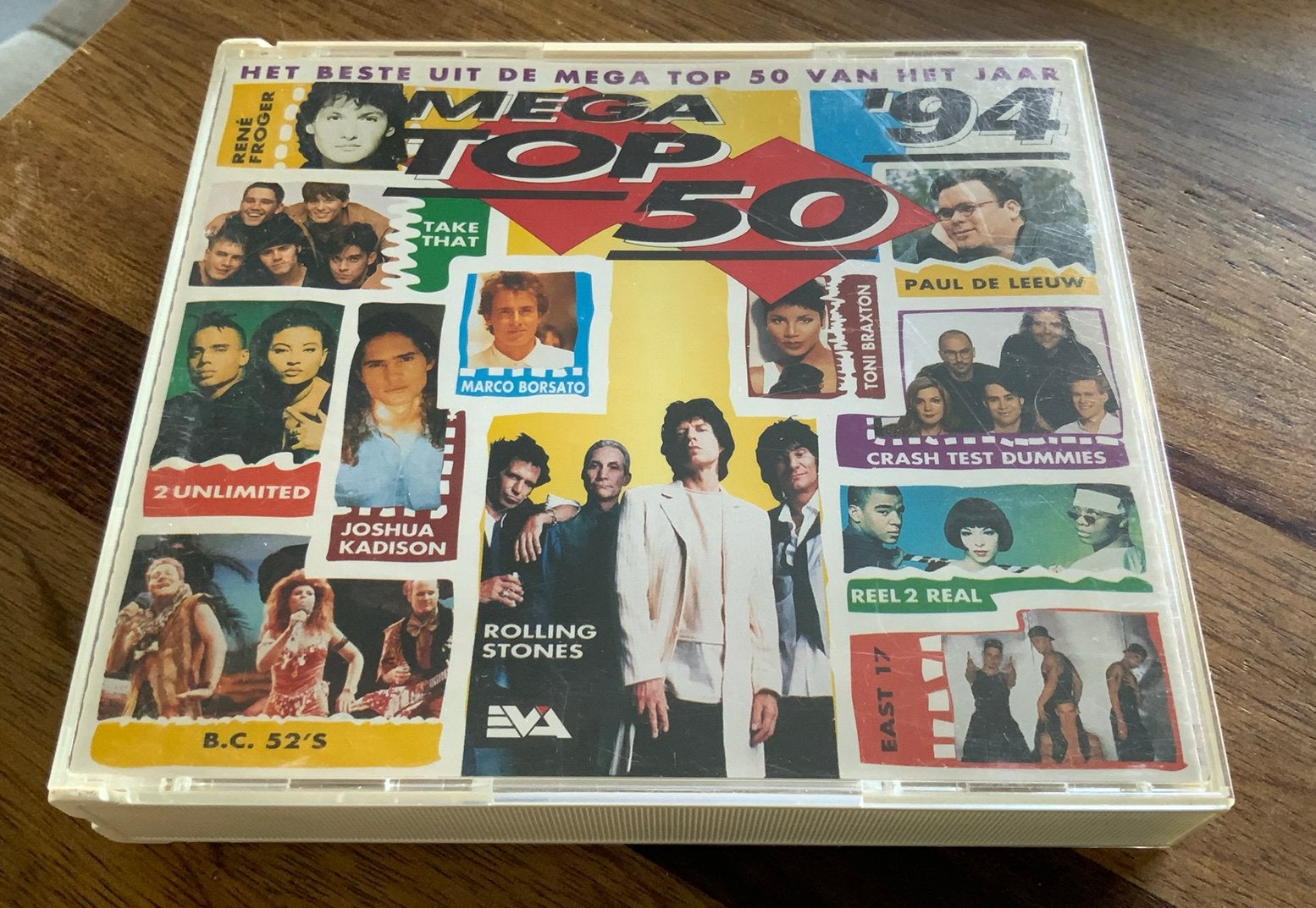 DUBBEL CD MEGA TOP 50 ‘94 VARIOUS EVA LABEL HOLLAND STONES, Inclusief boekje, Gebruikt, Boxset, Verzenden