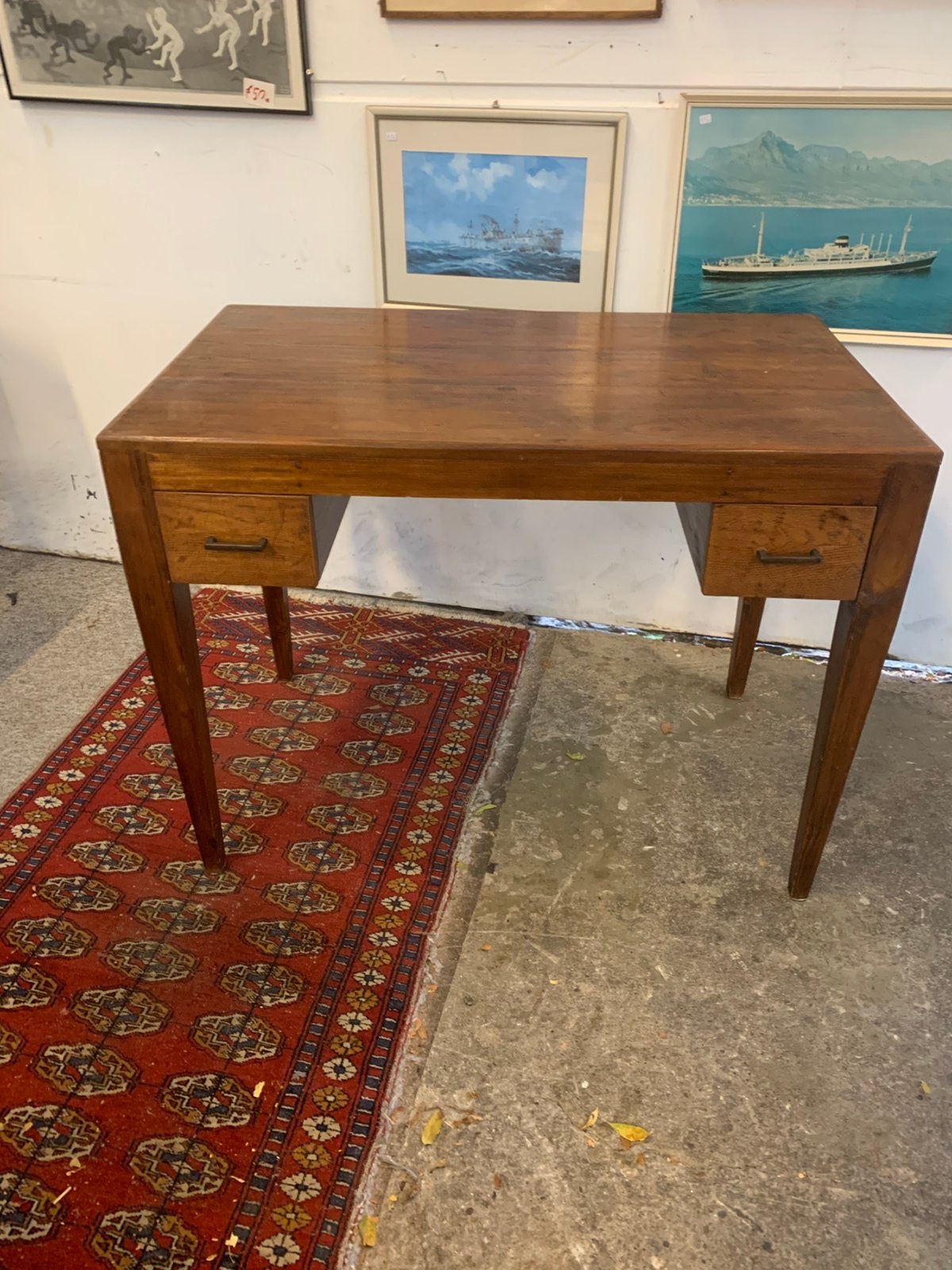 Bureau vintage jaren 60 stijl massief koloniaal teak, Huis en Inrichting, Ophalen of Verzenden