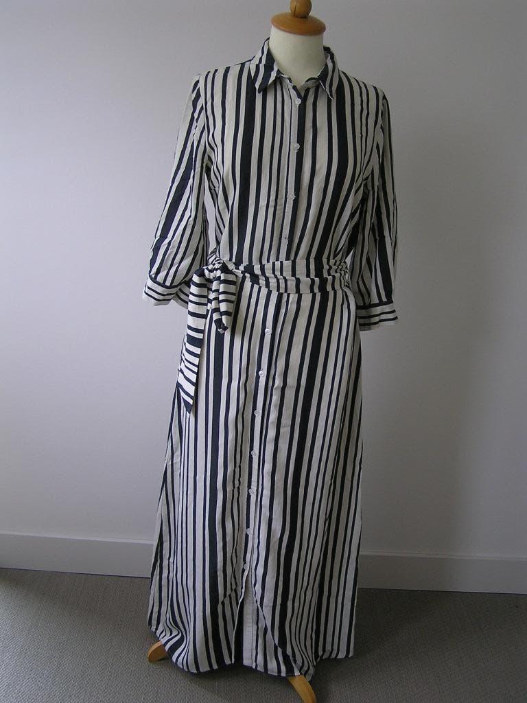 Lange gestreepte blouse jurk maat S., Kleding | Dames, Jurken, Blauw, Nieuw, Ophalen of Verzenden, Costes