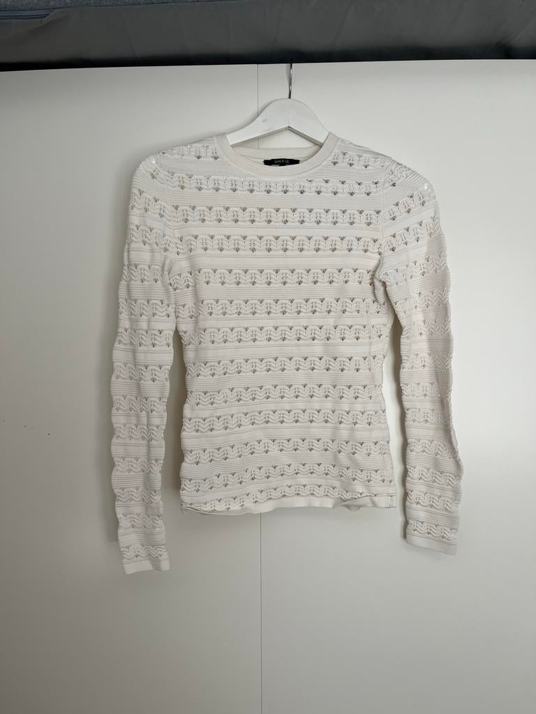 Nikkie Witte Gebreide Trui met Open Details - Maat 38, Ophalen of Verzenden, Zo goed als nieuw, Maat 38/40 (M), Wit