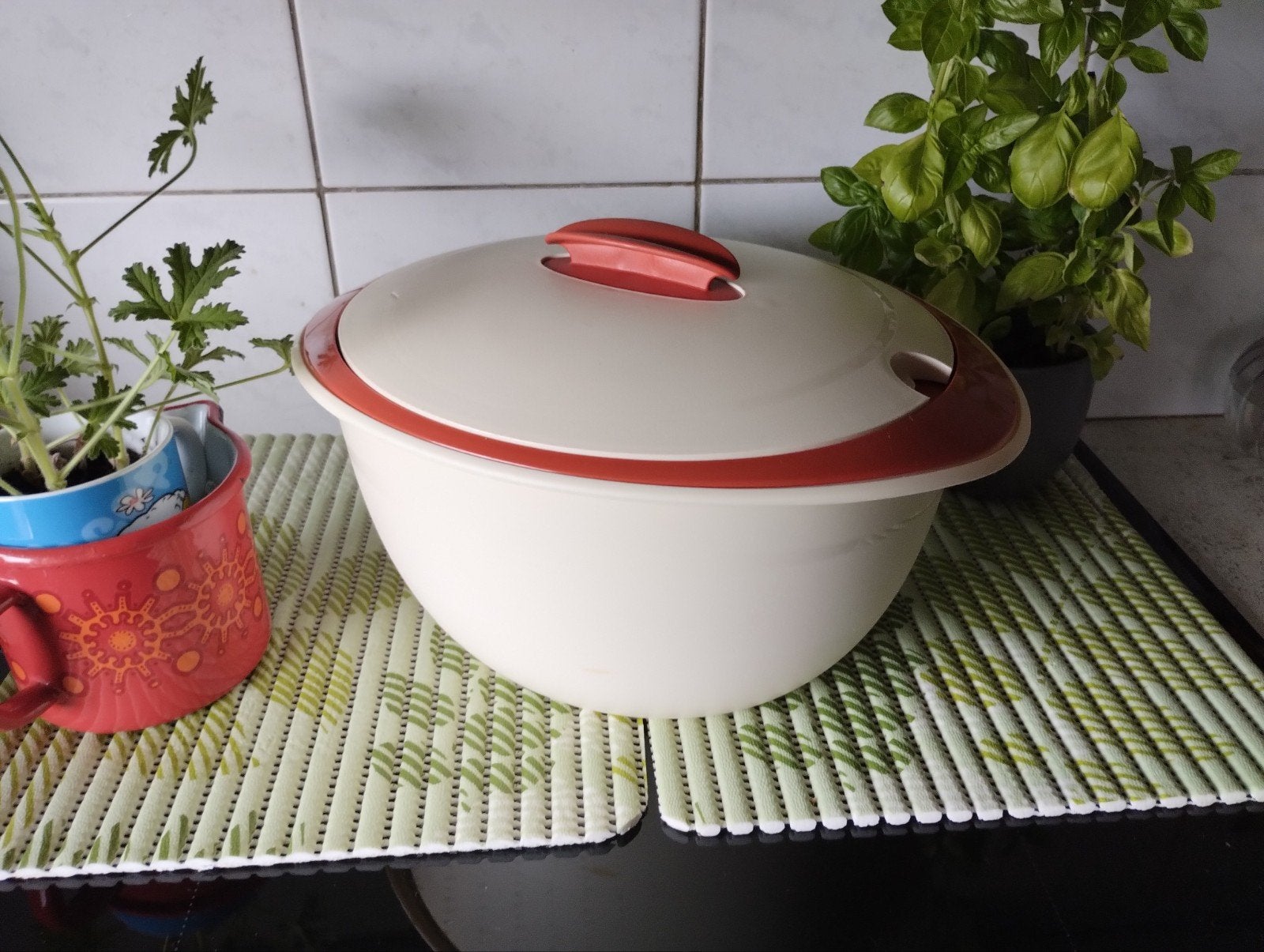Tupperware Iso Duo schaal, Ophalen of Verzenden, Gebruikt, Oranje, Schaal