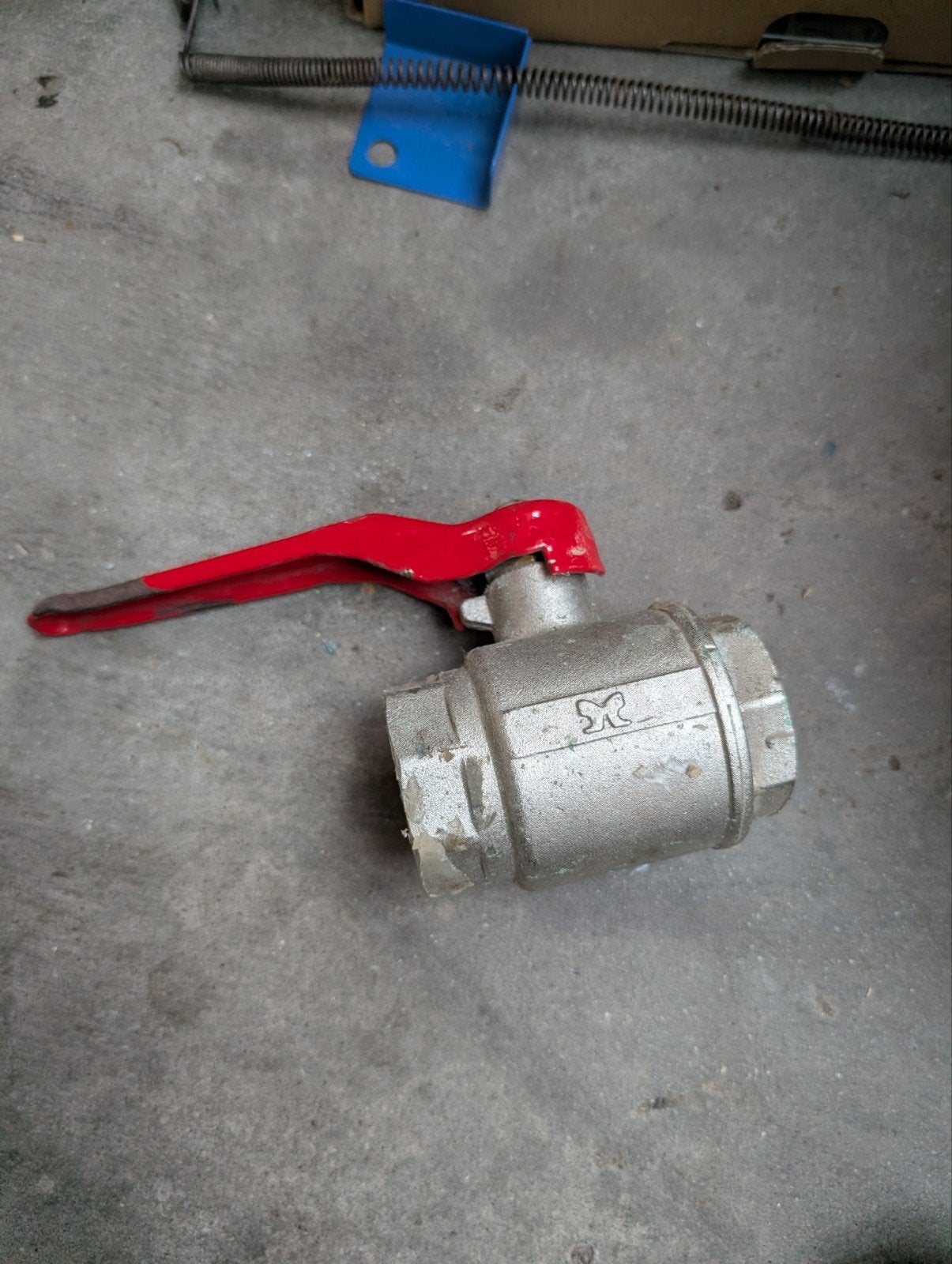 Kogelkraan 1 1/2" PN40 met rode hendel, Doe-het-zelf en Verbouw, Buizen en Afvoer, Ophalen of Verzenden, Gebruikt, Minder dan 2 meter