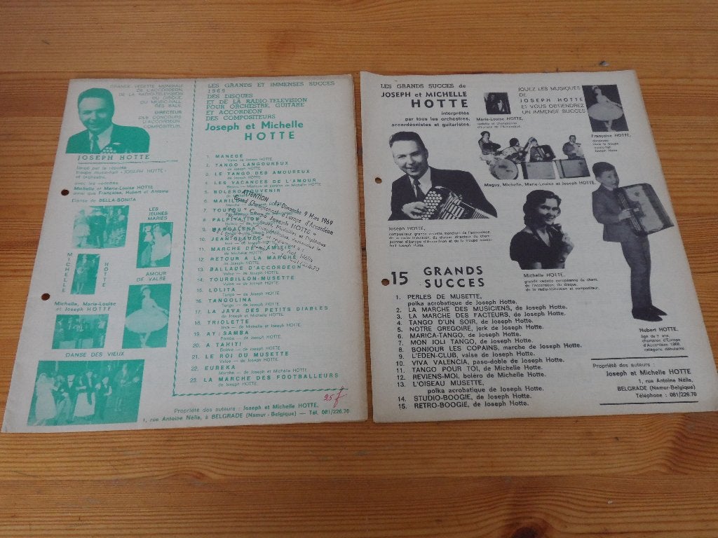 Joseph et michelle hotte, Muziek en Instrumenten, Bladmuziek, Gebruikt, Ophalen of Verzenden, Artiest of Componist, Populair