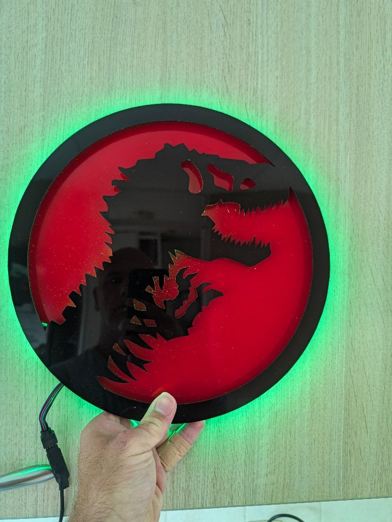 jurassic park ledlamp, Ophalen of Verzenden, Nieuw, Wandlamp, Meerkleurig