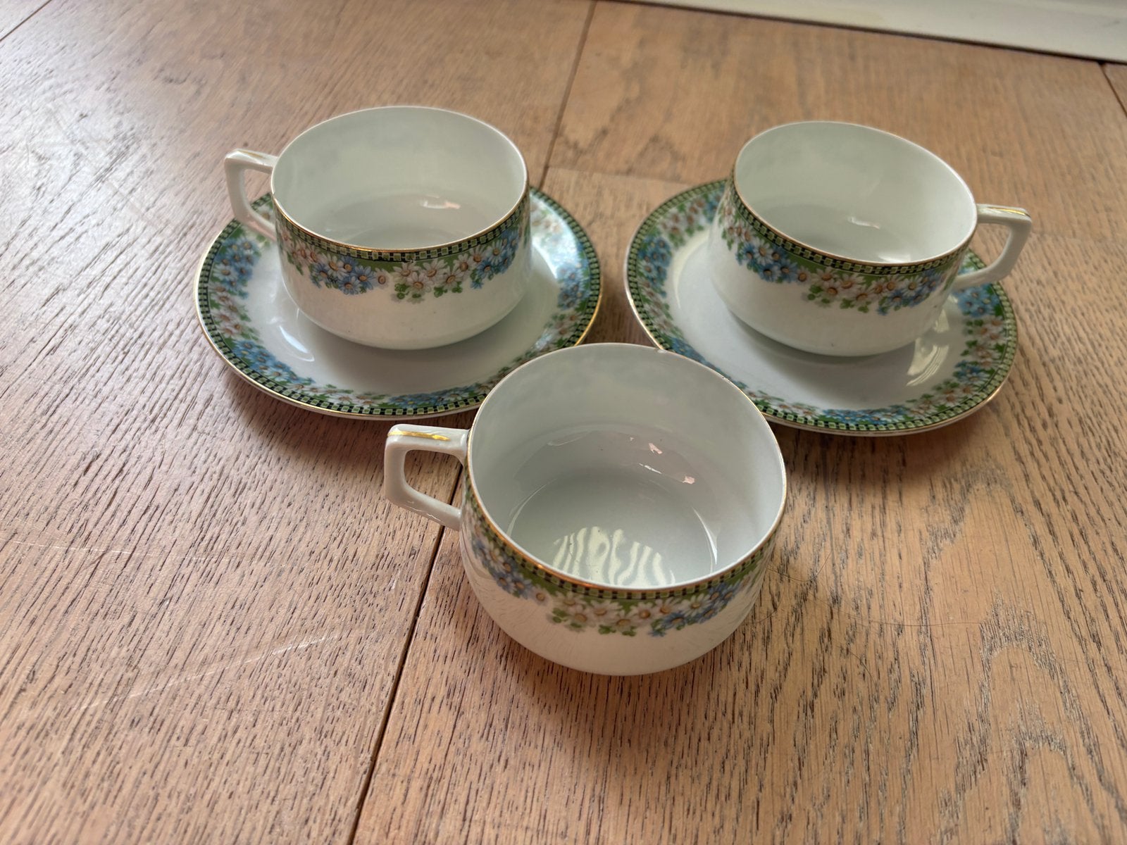 Antieke Fraureuth Kop en schotels Art Nouveau Porselein, Ophalen of Verzenden