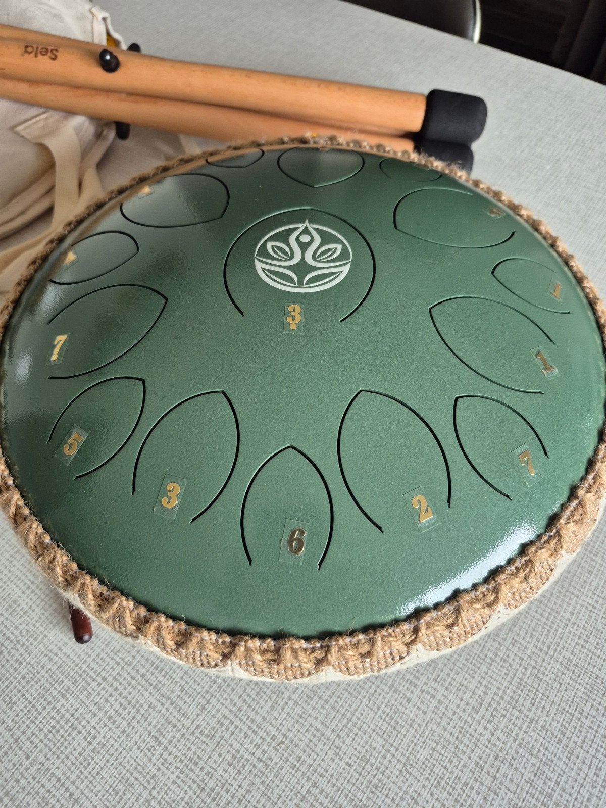 Ohana Tongue Drum Jade Groen 36cm, 15 noten met accessoires, Ophalen of Verzenden