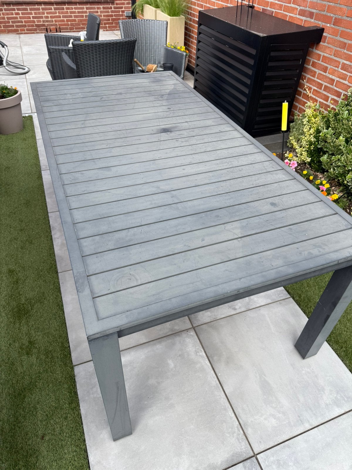 Tuintafel 74hx200lx100b, Ophalen, Gebruikt, Rechthoekig, Aluminium