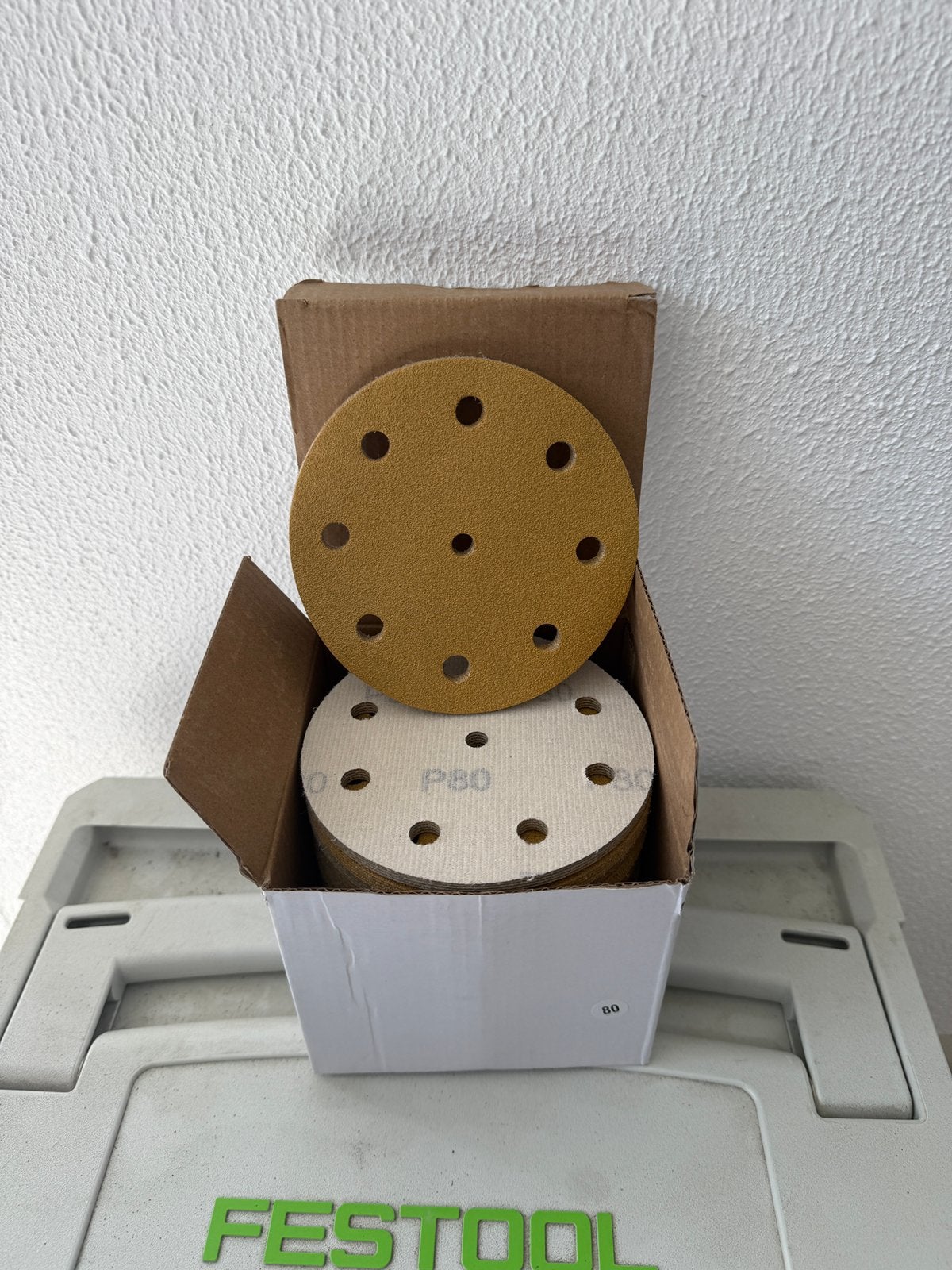 Schuurpapier klittenband 125mm 9 stofgaten nieuw 50 stuks, Ophalen of Verzenden, Zo goed als nieuw, Minder dan 600 watt, Excentrische schuurmachine