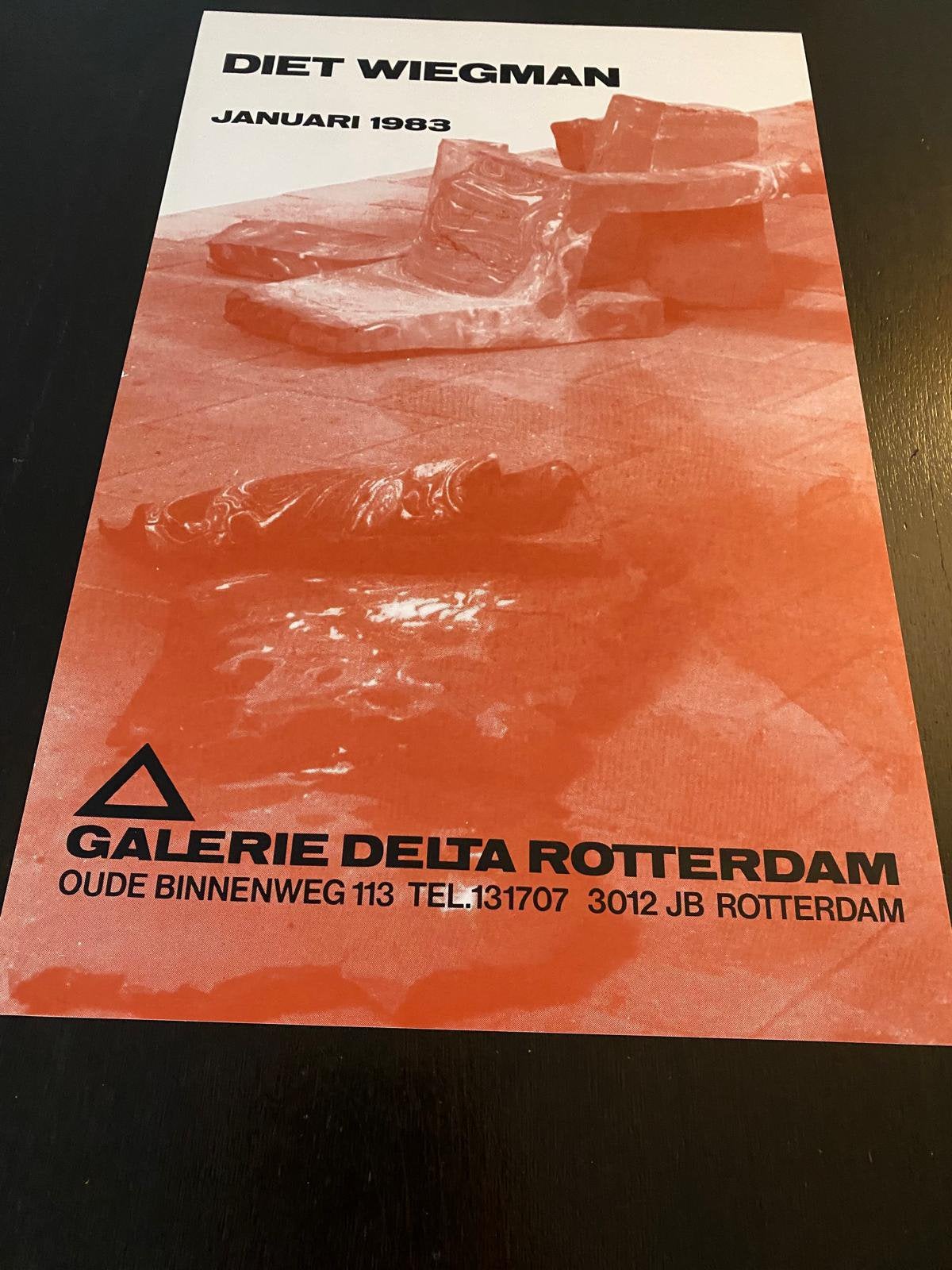 Diet Wiegman Expositie Flyer Galerie Delta Rotterdam 1983, Antiek en Kunst, Kunst | Tekeningen en Foto's, Ophalen of Verzenden