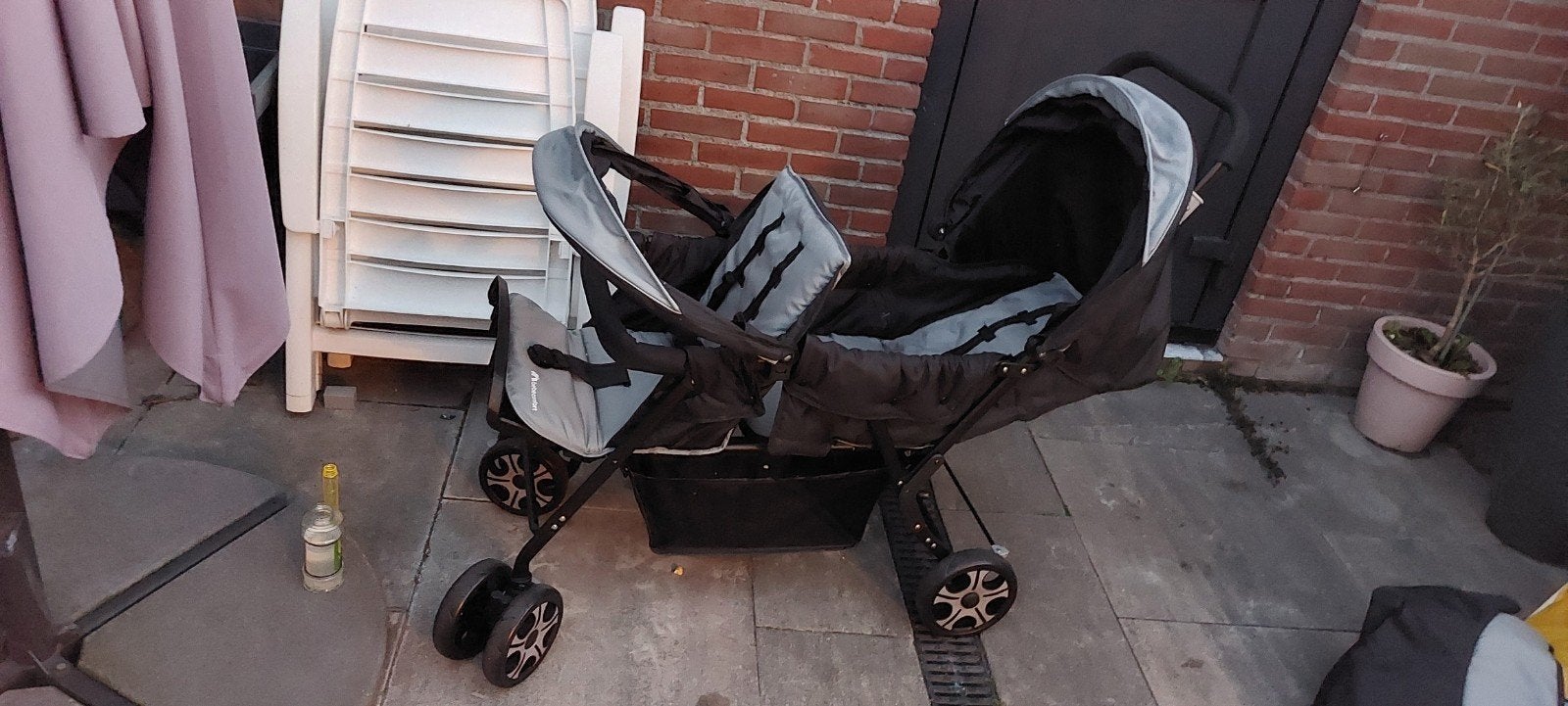 Duo kinderwagen dubbele kinderwagen- bebeconfort teambuggy, Duowagen, Zo goed als nieuw, Ophalen, Kinderwagen