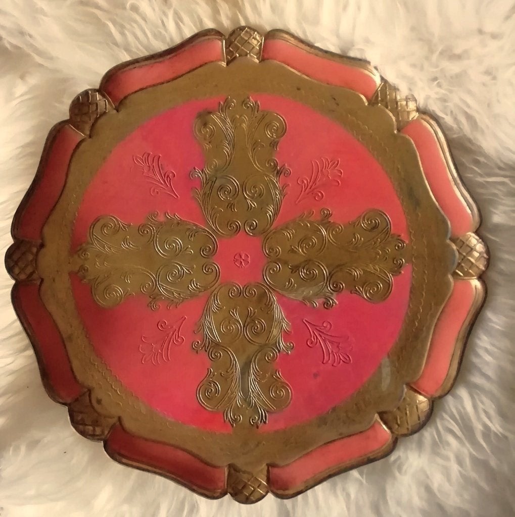 Rond groot dienblad venetiaans florentijns barok Italy, Ophalen of Verzenden