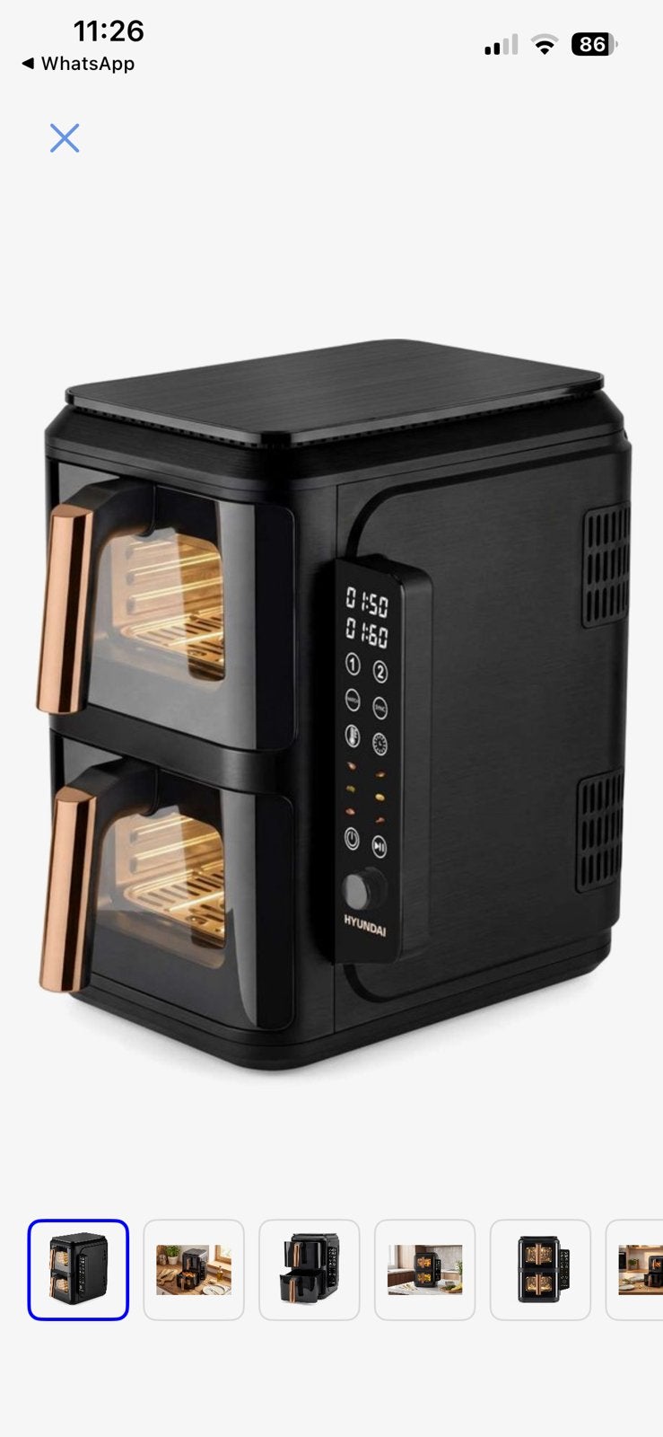 Hyundai Dubbele Airfryer - Nieuw in doos, Ophalen of Verzenden, Nieuw, Airfryer, 1500 gram of meer