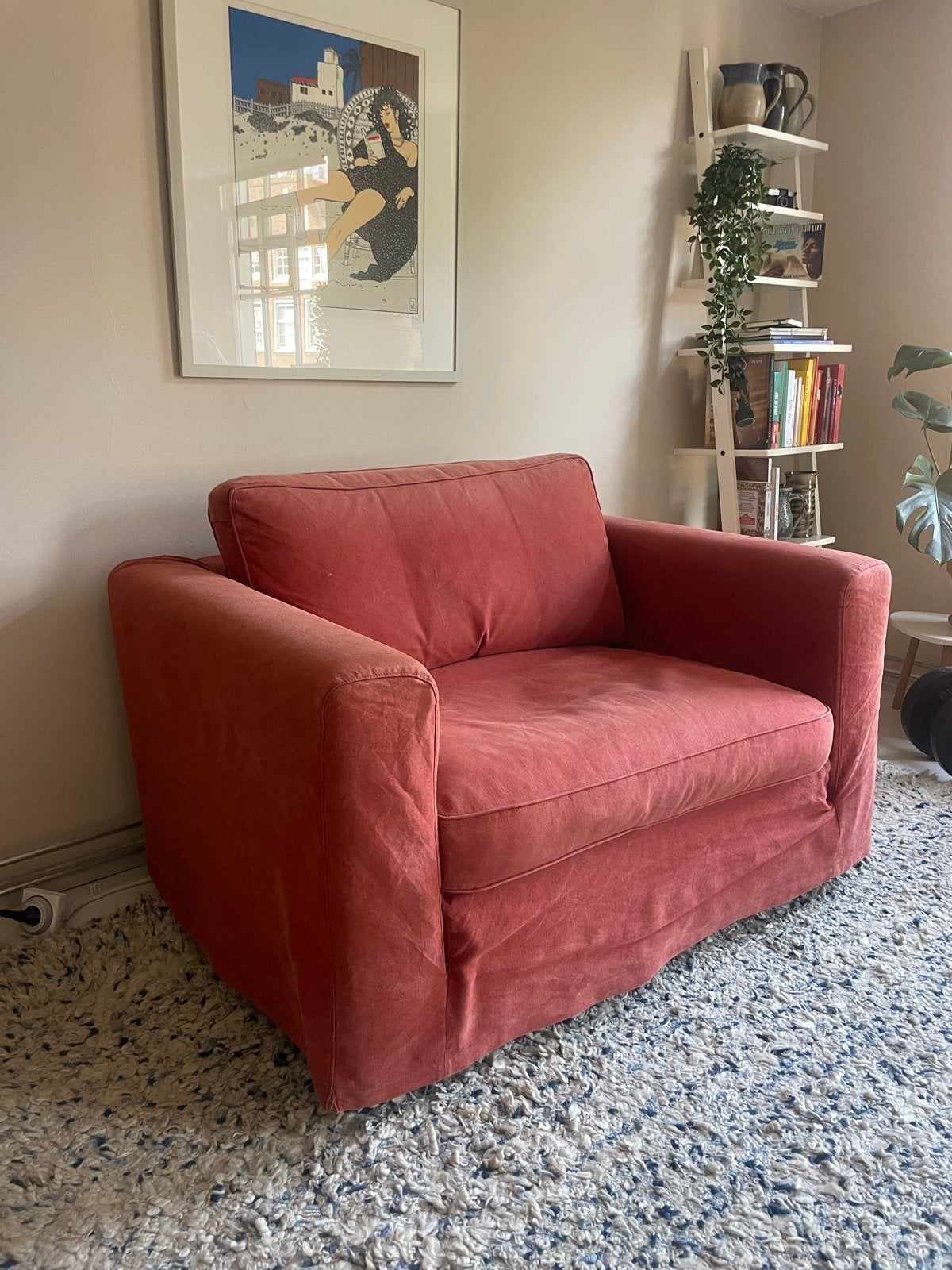 Rode Linteloo loveseat/ bankje Easy Living, Ophalen, Tweepersoons, 75 tot 100 cm, Zo goed als nieuw