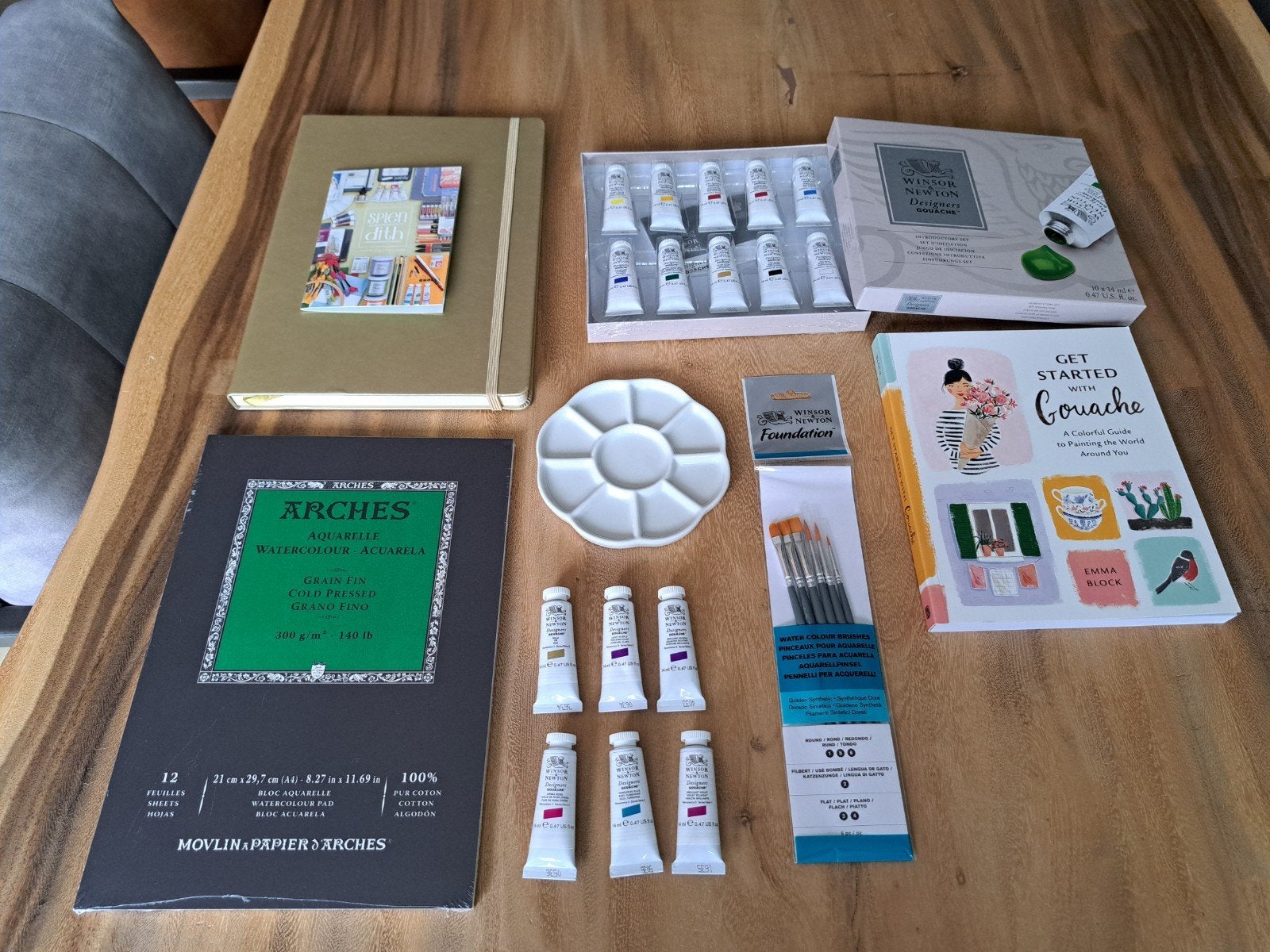 Complete Gouache Schilderset: Winsor & Newton & Arches, Ophalen of Verzenden, Nieuw, Acrylverf