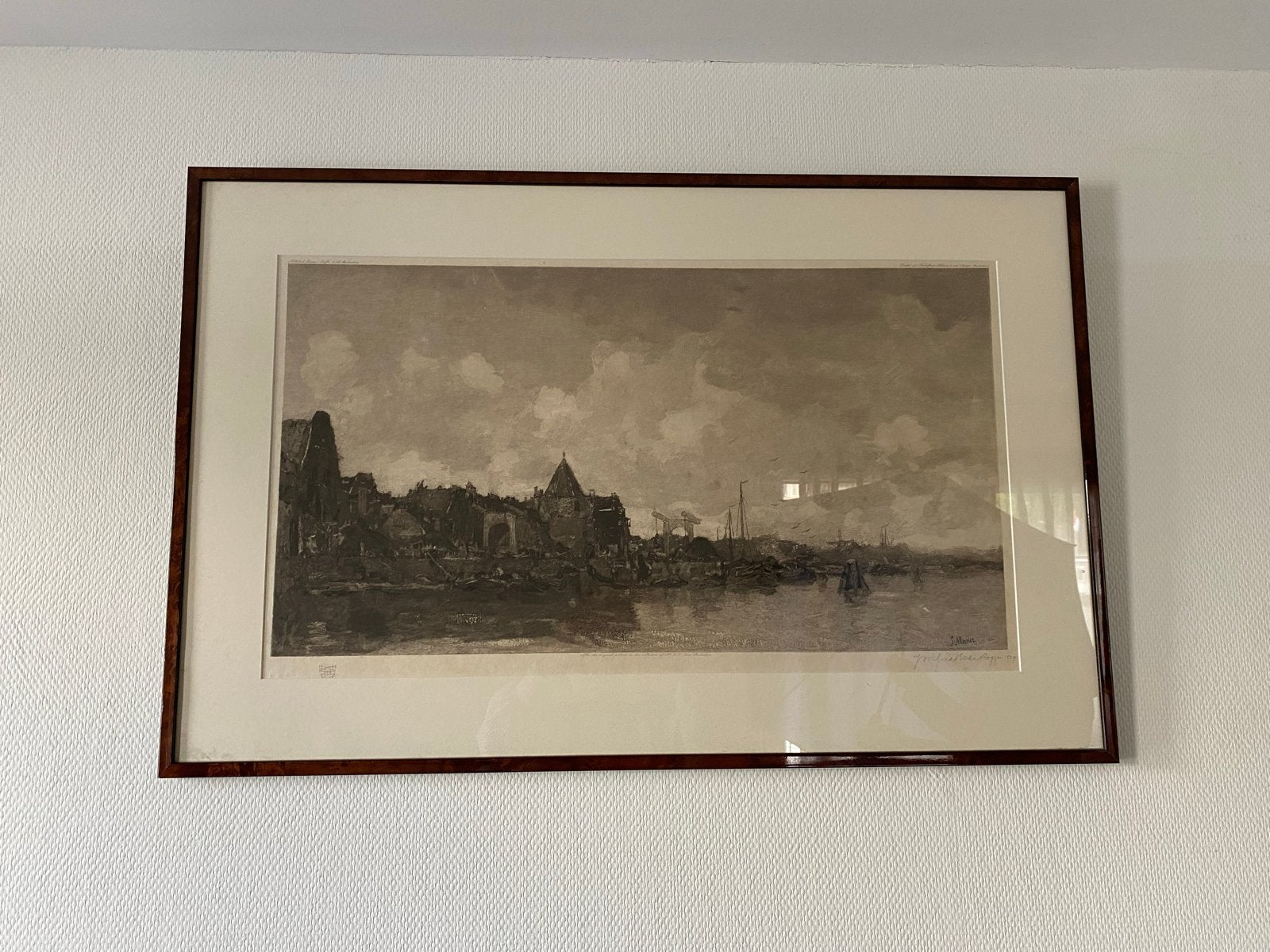 Antieke Ets Joh. Graadt van Roggen. - Stadsgezicht Amsterdam, Antiek en Kunst, Kunst | Etsen en Gravures, 1800 - 1899, Ets, Stadsgezicht