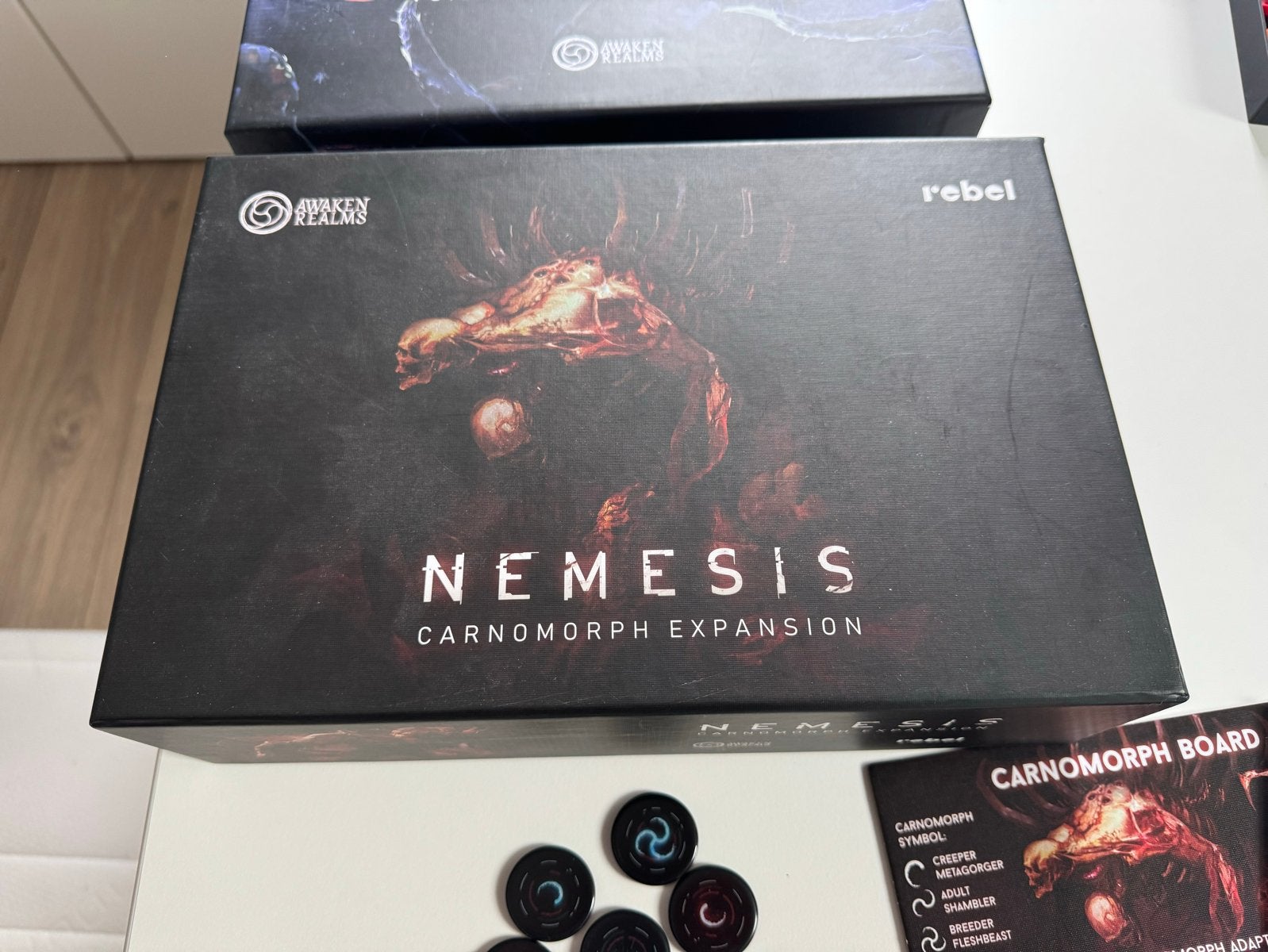 Nemesis Carnomorph Expansion Sundrop met Acrylic Tokens, Drie of vier spelers, Ophalen of Verzenden, Zo goed als nieuw