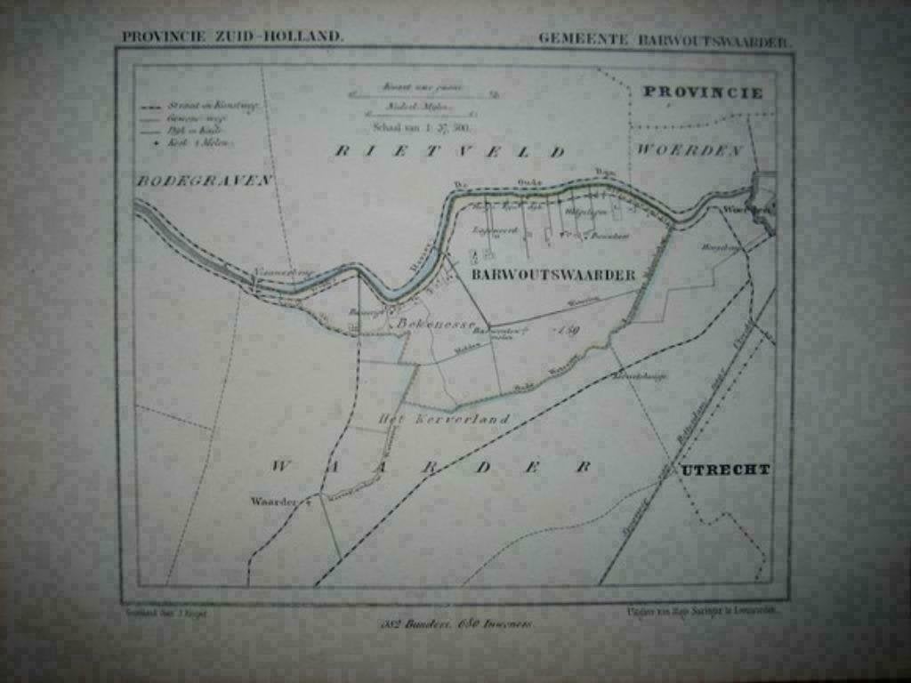 13 / Barwoutswaarder           Litho Kuyper ZH 1867, Antiek en Kunst, Ophalen of Verzenden