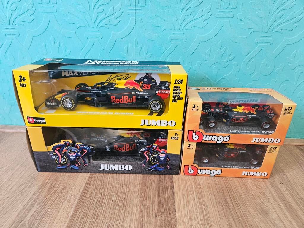 Bburago 4x  Max Verstappen Red Bull Racing modelauto's, Ophalen of Verzenden, Zo goed als nieuw, Bburago