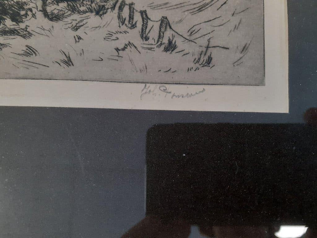 Foto 5 van Originele ets "Huisjes aan de Dijk"- Ponsioen