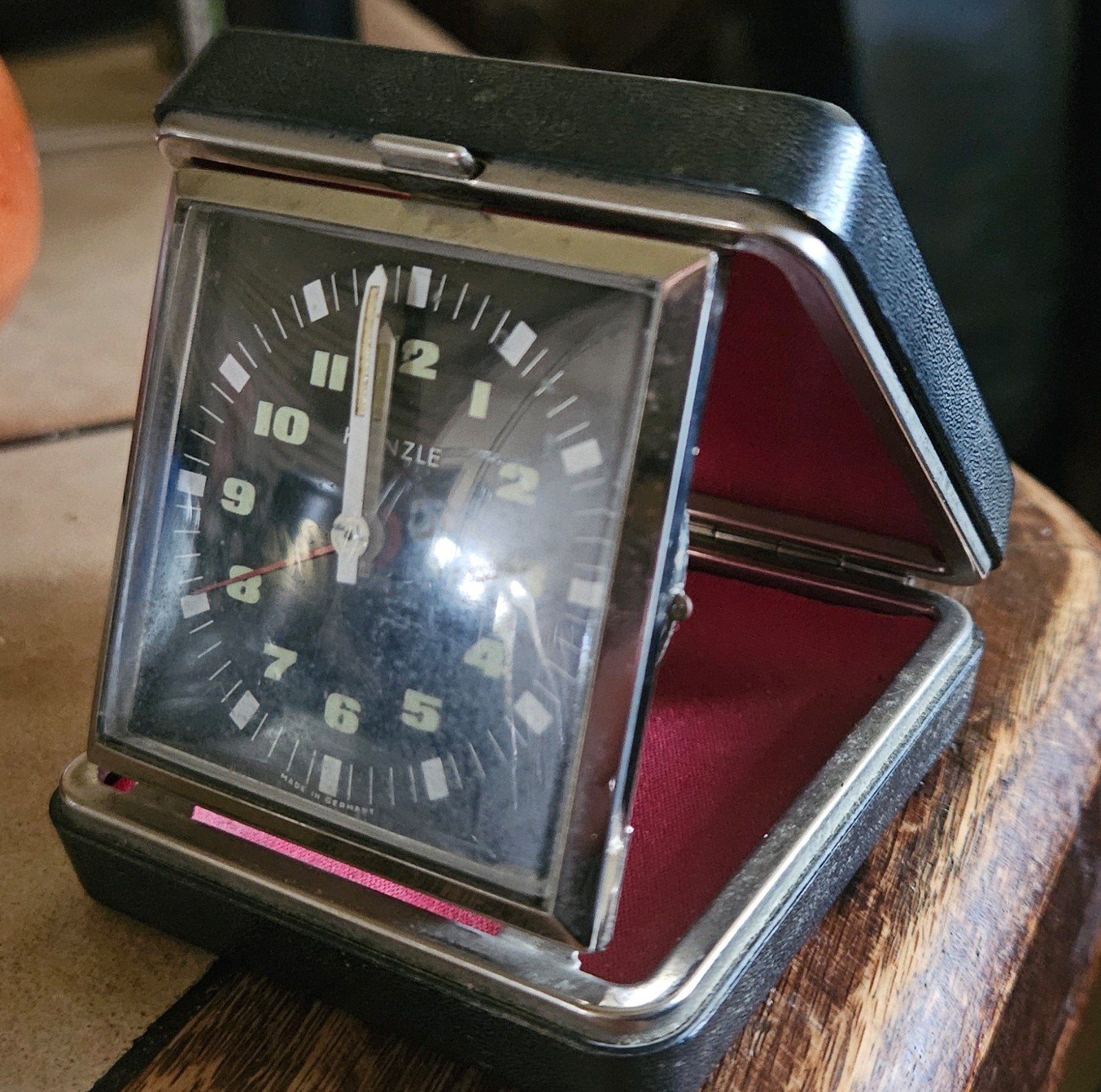 Vintage Kienzle Reiswekker - Analoog, Ophalen of Verzenden, Gebruikt, Analoog, Wekker of Tafelklok