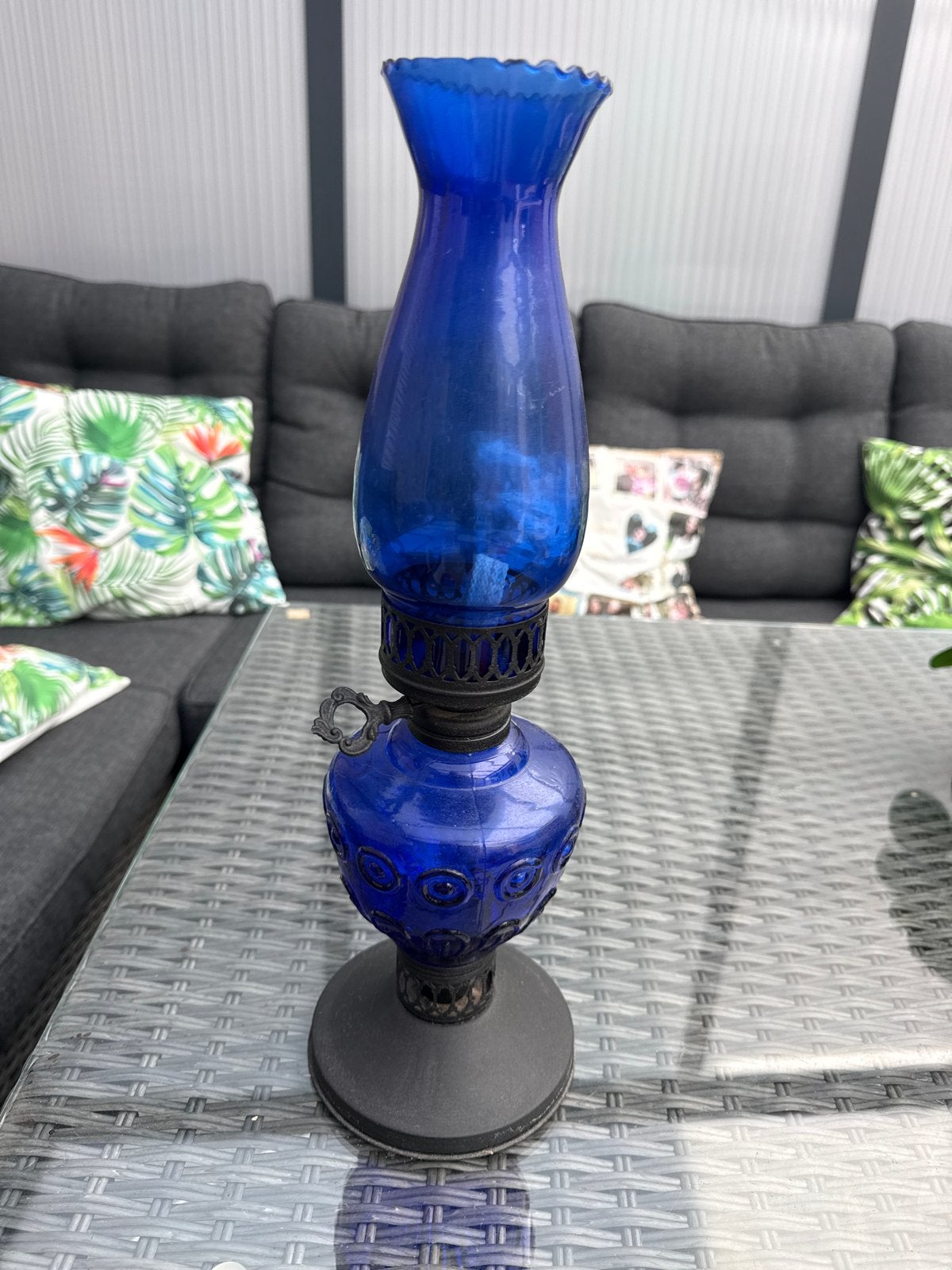 Antieke blauwe olielamp - Decoratieve verlichting, Ophalen