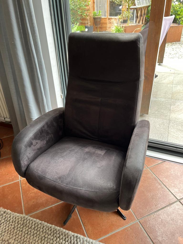 Draai fauteuil relax stoel antraciet, Huis en Inrichting, Fauteuils, Ophalen, Zo goed als nieuw, 75 tot 100 cm, 50 tot 75 cm