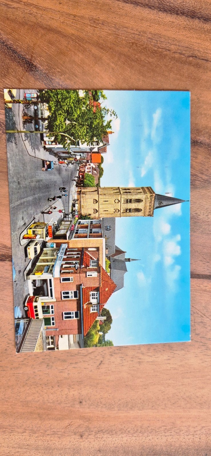 Oude ansichtkaart Ede - Centrum met N.H. kerk, Ophalen of Verzenden, 1960 tot 1980, Gelopen, Gelderland