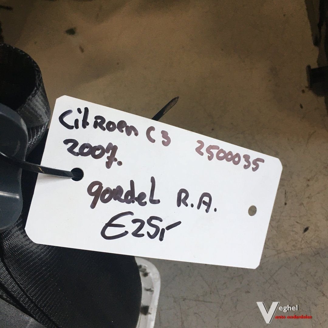 Citroen C3  1.1   2007 Wagennr 2500035 Kleurcode EKQ  Gordel, Gebruikt, -, -, Ophalen of Verzenden
