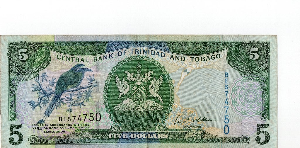 Trinidad en Tobago 5 Dollars biljet (2006), Verzenden, Midden-Amerika, Los biljet