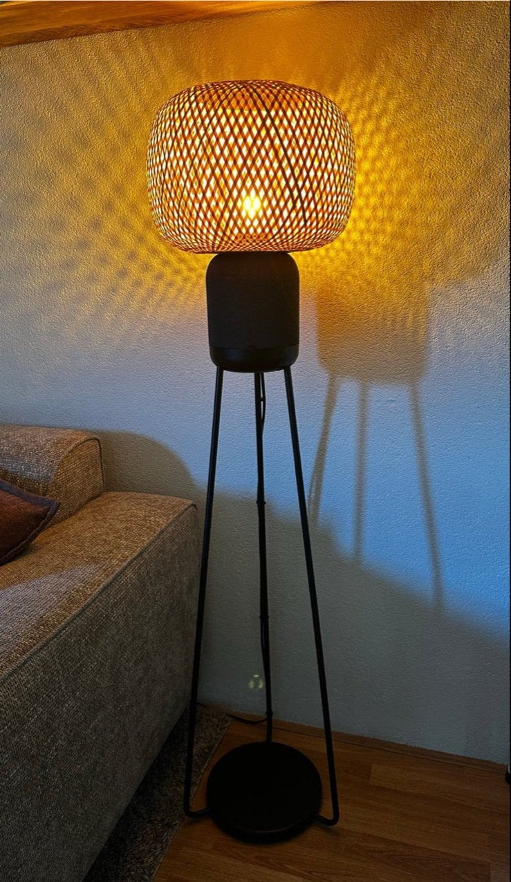 IKEA SYMFONISK Vloerlamp met WiFi-luidspreker (Sonos), Overige materialen, 100 tot 150 cm, E14 (klein), Ophalen of Verzenden