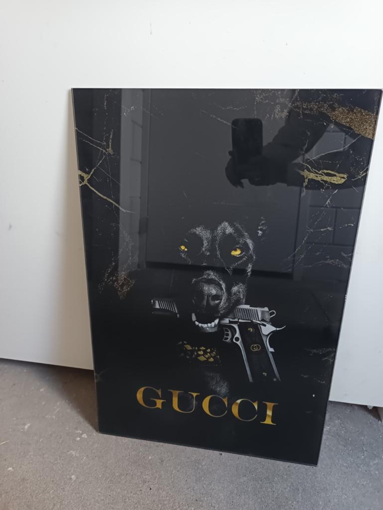 Plexiglas schilderij Gucci, Huis en Inrichting, Ophalen of Verzenden, Zo goed als nieuw, Schilderij, 75 cm of meer