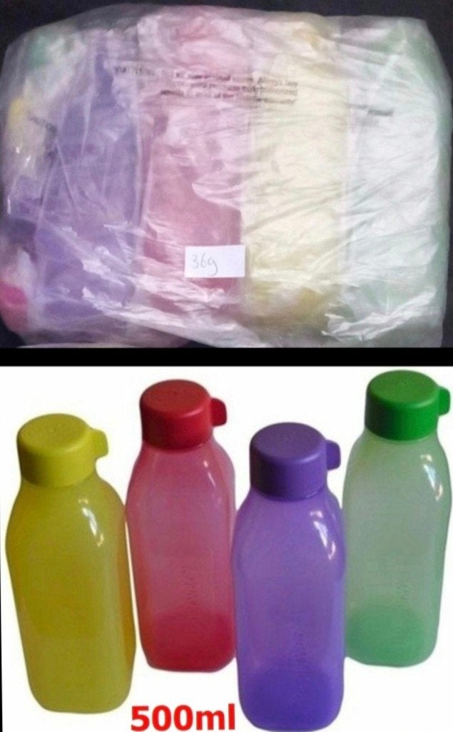 Tupperware Eco Bottles / EcoFles 500ml (set van 4), Overige kleuren, 500 ml, Nieuw, Ophalen of Verzenden