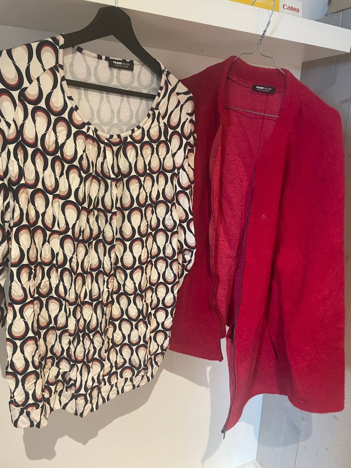 Frank Walder blouse en vest, Ophalen of Verzenden, Gedragen, Maat 46/48 (XL) of groter, Rood
