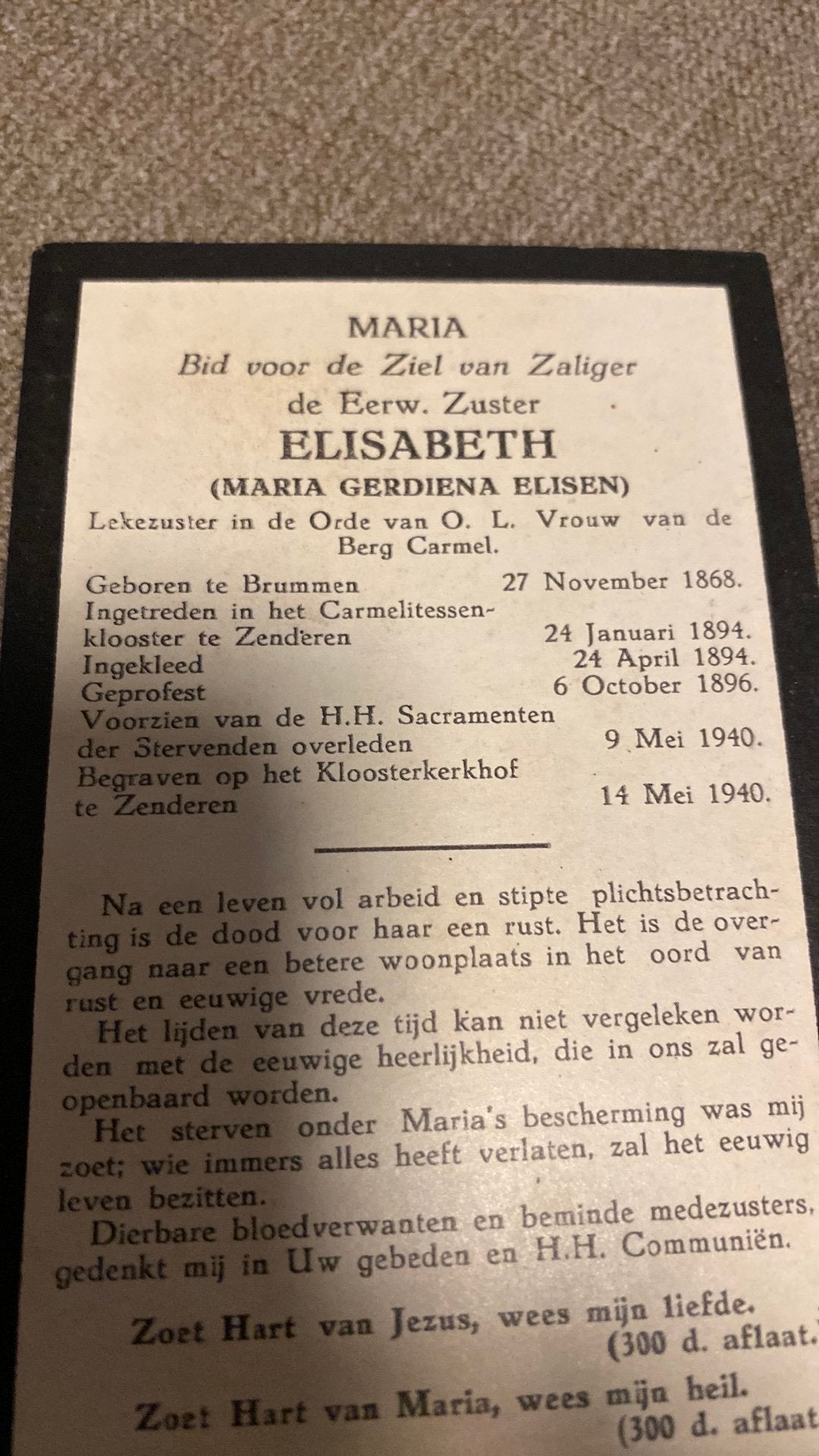 Zr MG Elisen 1868 Brummen 1940 Zenderen, Ophalen of Verzenden