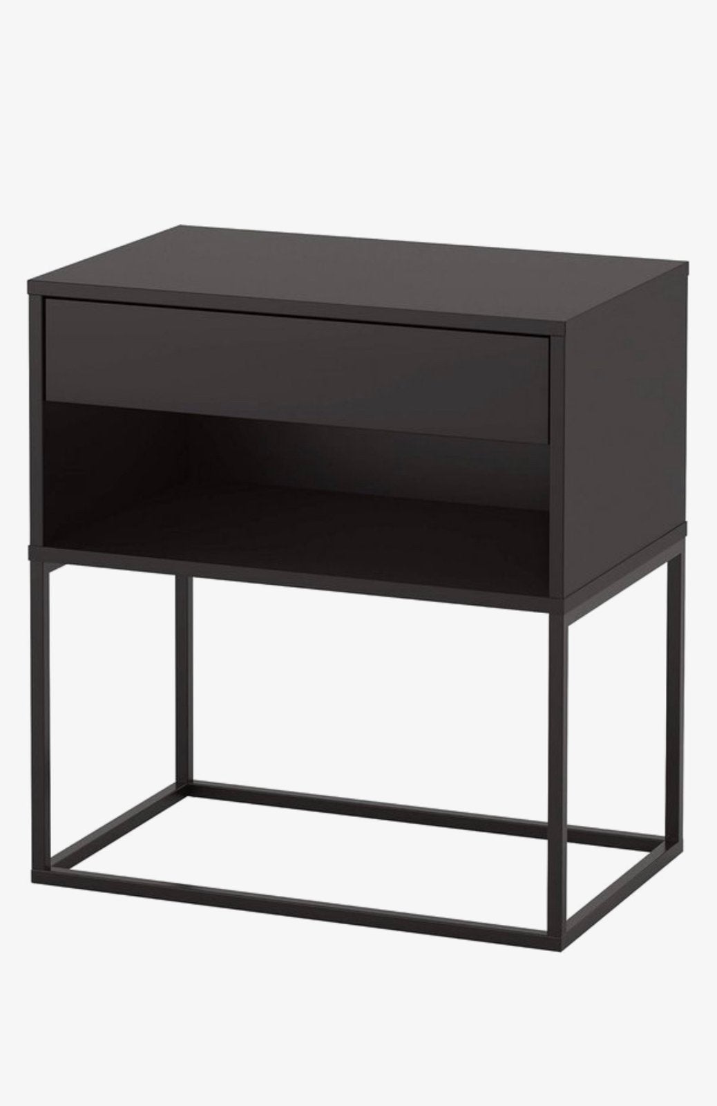 IKEA Vikhammer Nachtkastje Zwart 60 cm breed, Huis en Inrichting, Ophalen, Overige materialen, 55 tot 70 cm, Zo goed als nieuw